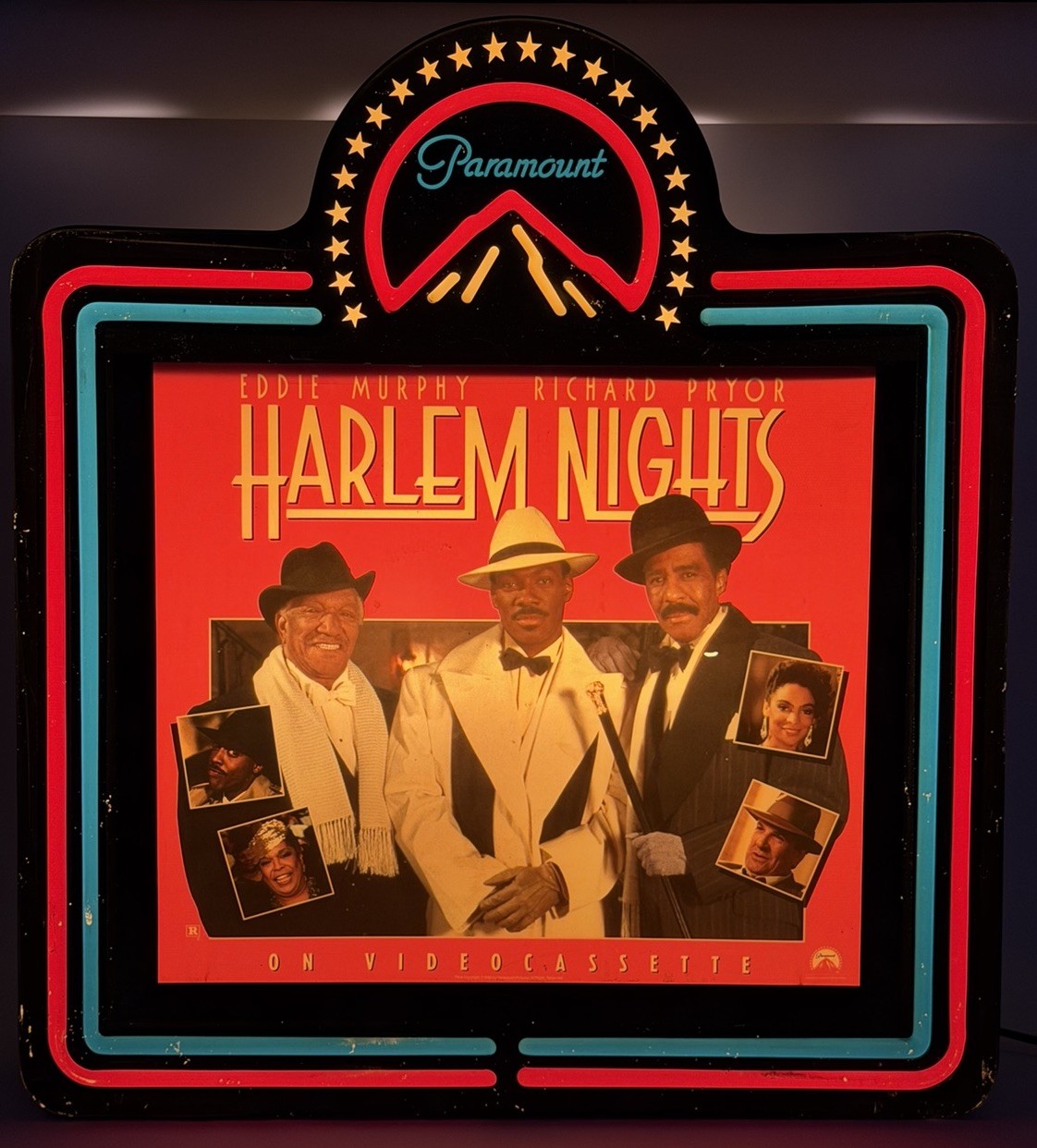 Vintage Paramount Hollywood Light Up Sign Video Rental Store Promo Harlem Nights