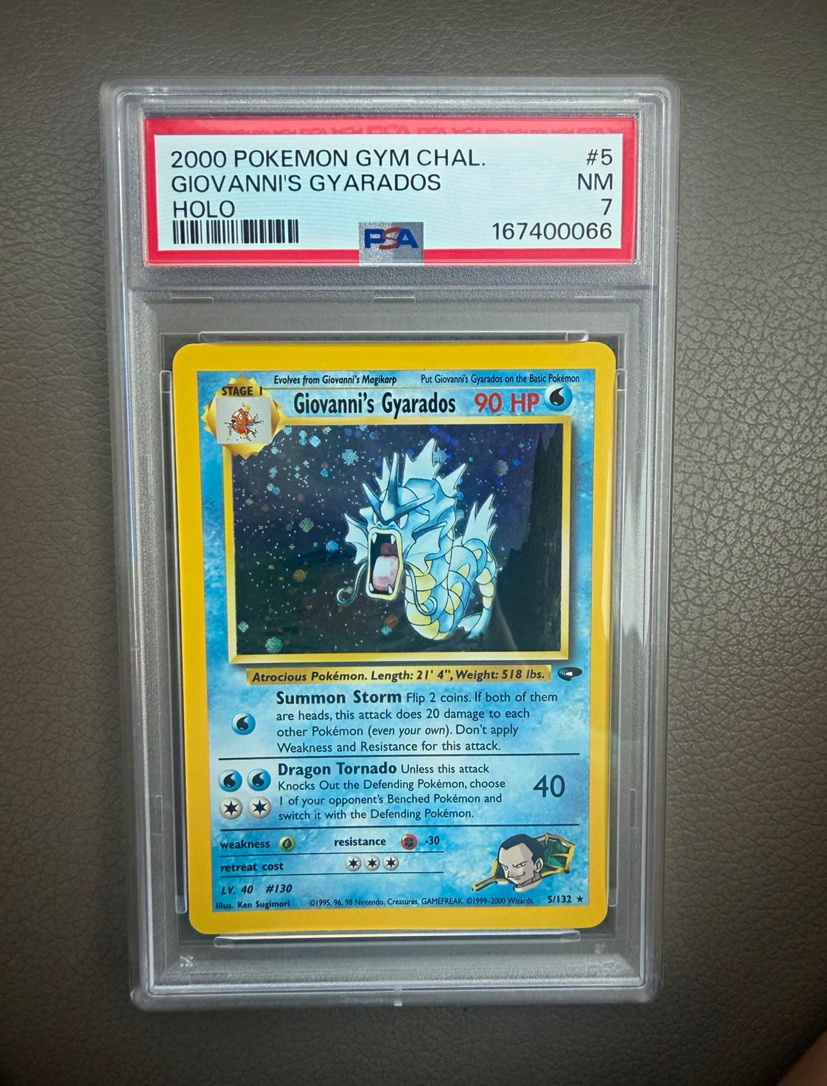 Pokémon 2000 Gym Challenge Giovanni\'s Gyarados Holo #5 PSA 7