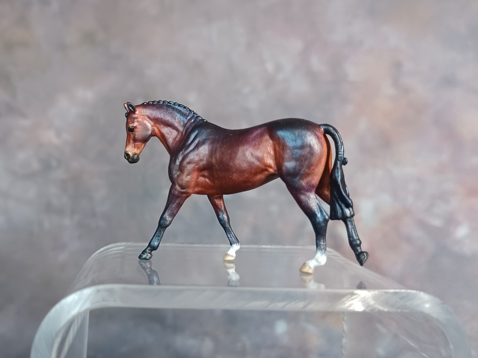 Artist Resin Model Horse NAN\'d Micro Klara Bow Hunter Pony Bay 1:64 Kylee Parks