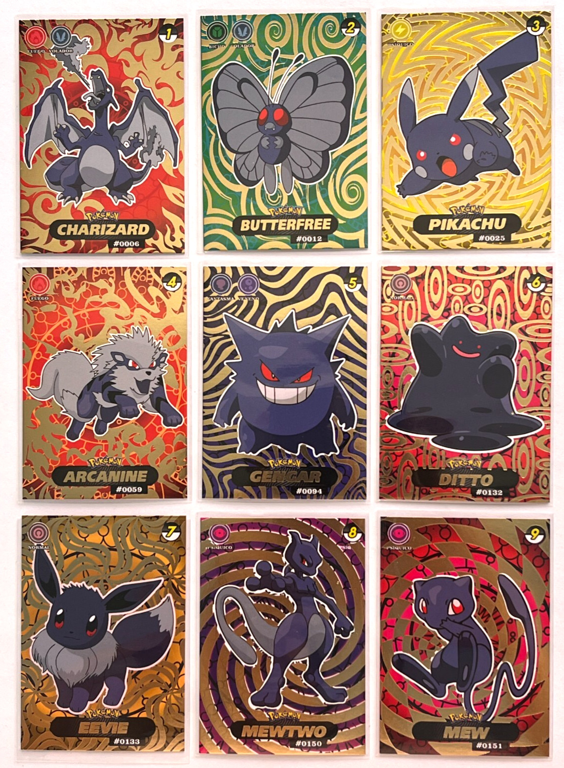 2025 POKEMON SHADOW Crystal Cards - Full Set 9/9 Peru Limited Edition Mewtwo Mew