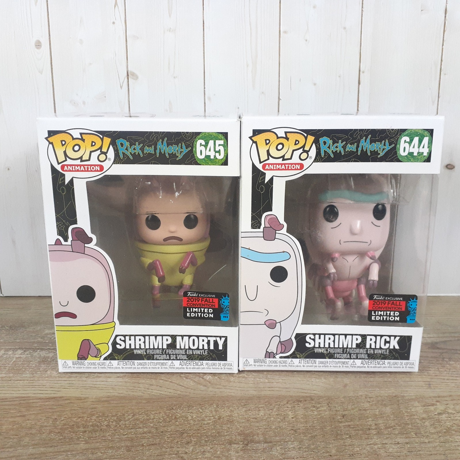 FUNKO POP RICK AND MORTY NYCC 2019 SHRIMP RICK & MORTY 644 + 645