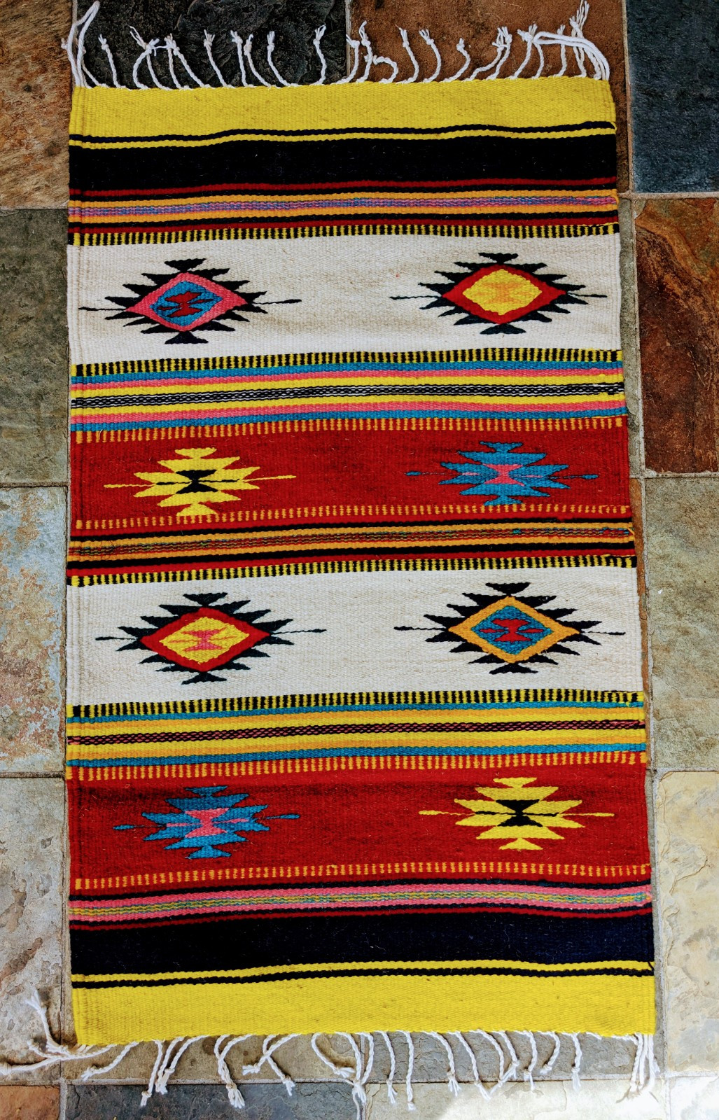 Authentic Oaxacan Hand-Made Zapotec Rug. (Floor, table or wall decoration)