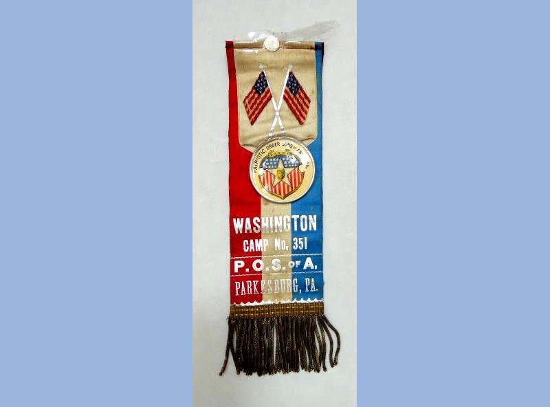 antique PATRIOTIC ORDER SONS of AMERICA washington POS of A RIBBON parkesburg pa