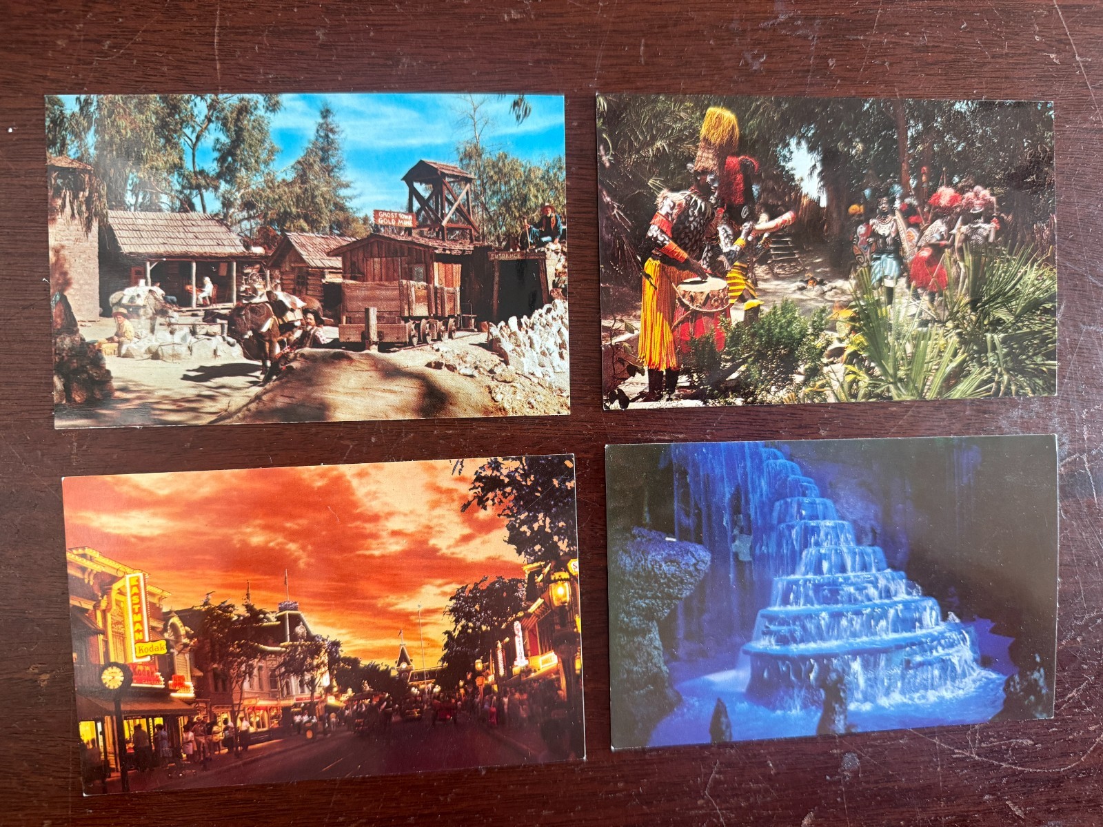 Lot of 4 Vintage Disneyland Postcards - Color Scenes Complete - Never Used