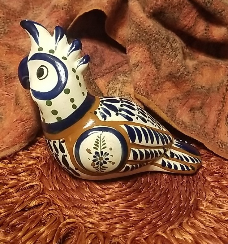 Tonala Mexican Pottery Bird, Hand Painted Ceramic/pottery, Signed 9\ Tonala Mexican Pottery Bird, Hand Painted Ceramic/pottery, Signed 9\
