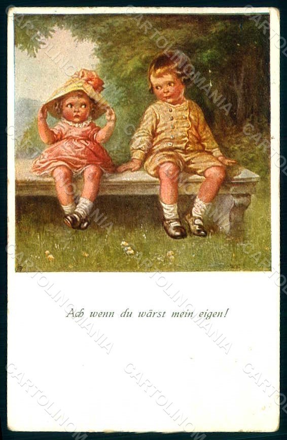 Artist Signed Fialkowska W. Children M. M. Vienne 1276 TEARED PIN HOLE pc HR0882