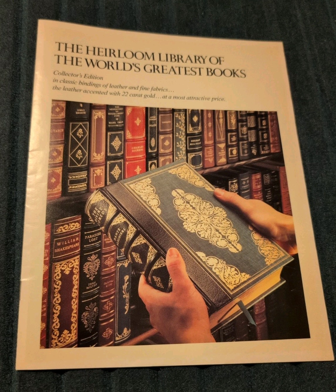 1981 Franklin Library Heirloom Worlds Greatest Books Leather Gilt Brochure