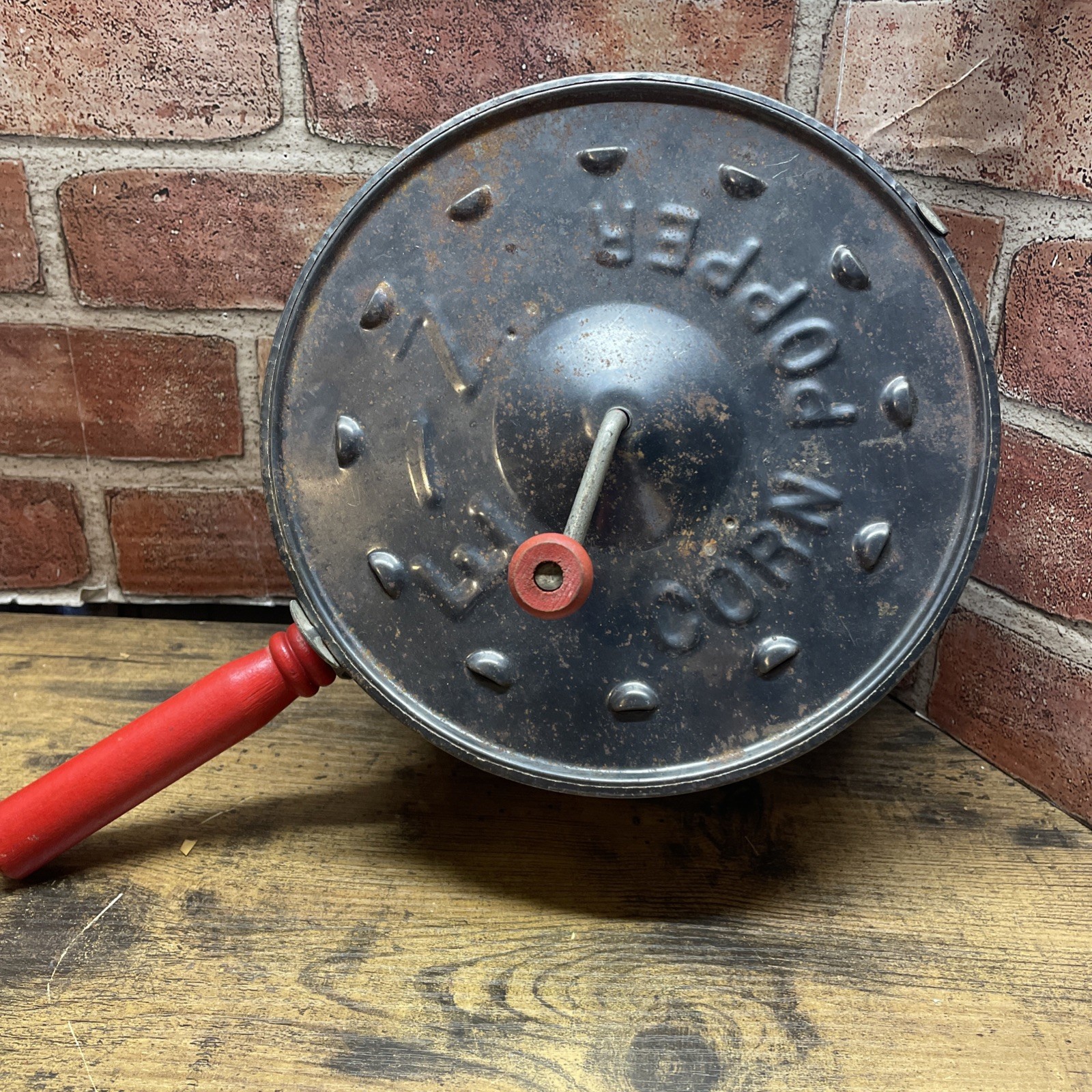 Vintage E-Z Corn Popper Hand Crank Wood Stove Camping Popcorn Maker Antique