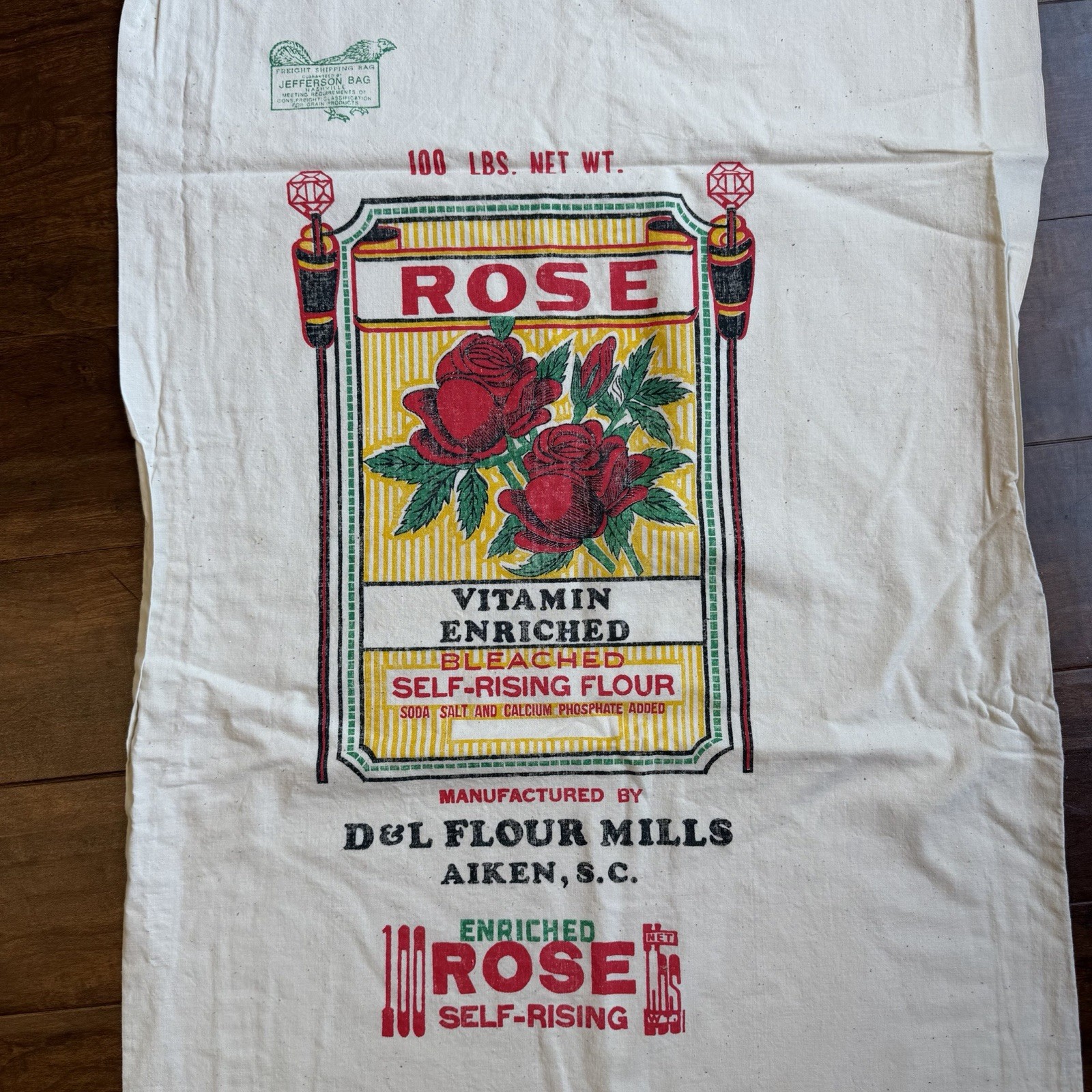 Weilwood Inc D & L Flour Mills 3 Feed Flour Sack Panels Fabric Vintage