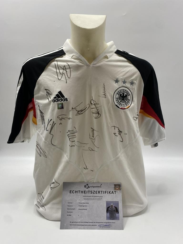 Germany Jersey EM 2004 Team Signed DFB Adidas L