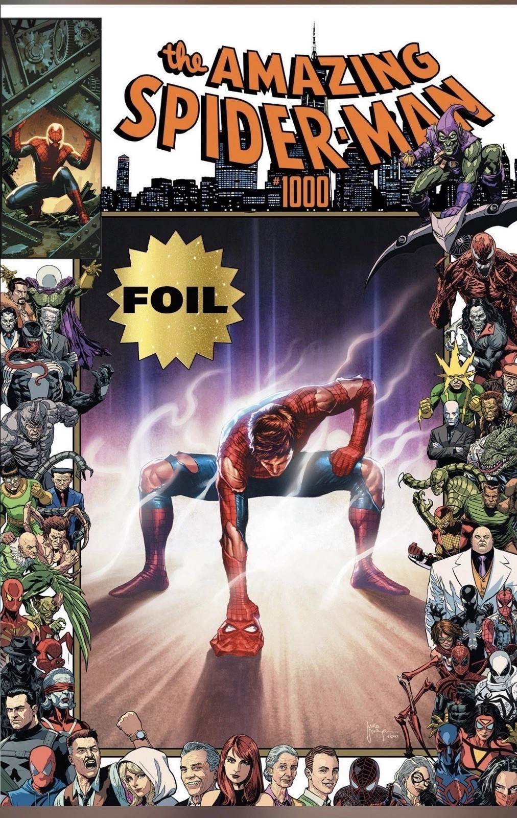 AMAZING SPIDER-MAN #1000 MICO SUAYAN NYCC FOIL EXCLUSIVE VARIANT NM LUFFY HOMAGE