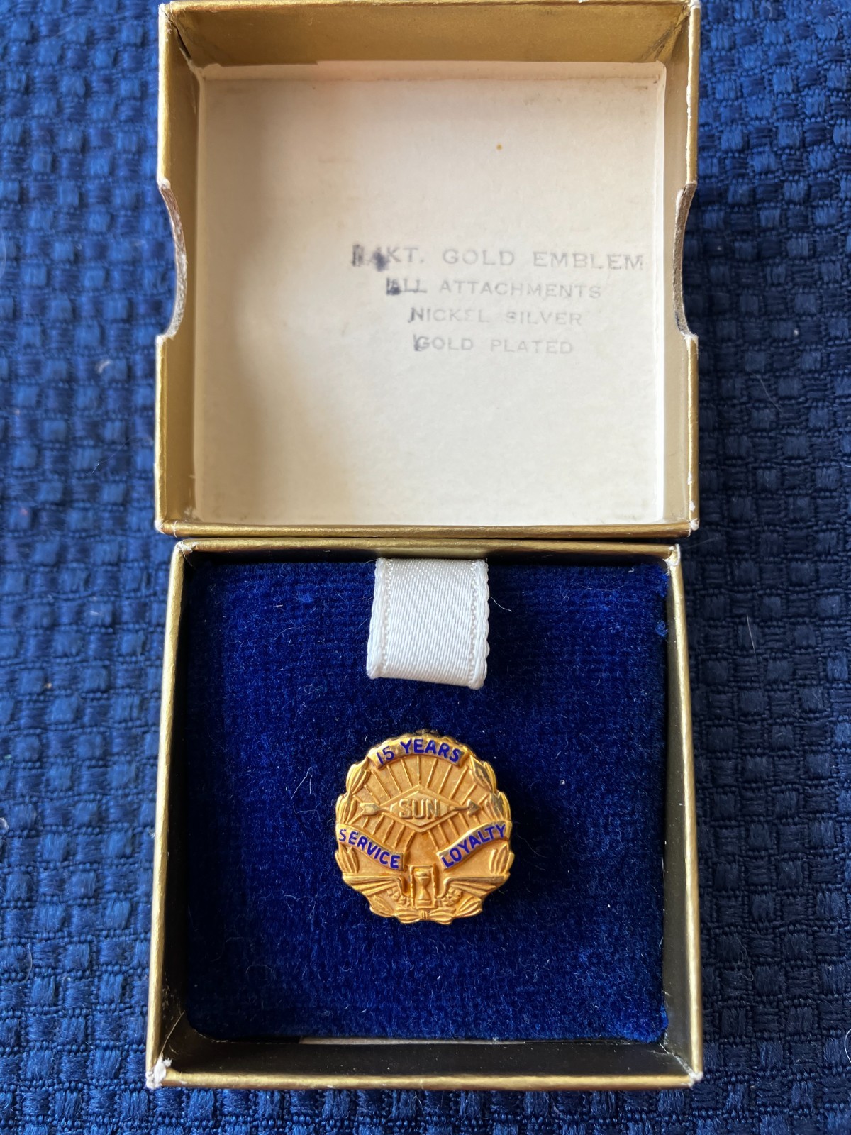 Vintage 14K Sunoco 15 Year Service Pin