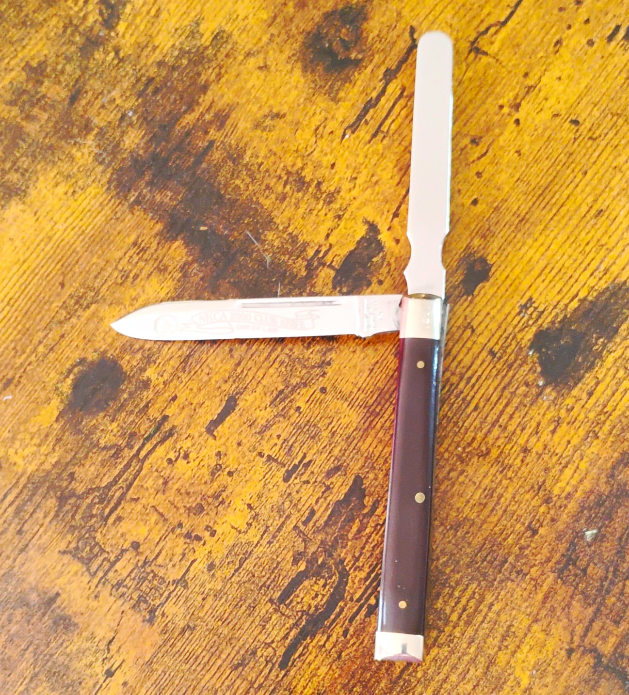 Schatt & Morgan 2000 NKCA club doctor's knife smooth blackhorn #0280
