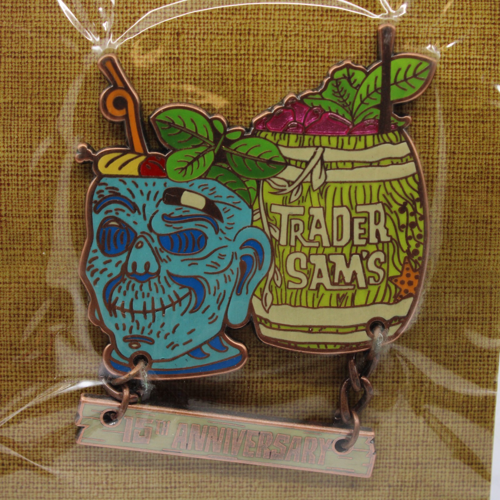 C2 Disney DLR LE Pin 15 Years Anniversary Trader Sam's Enchanted Tiki Bar D23