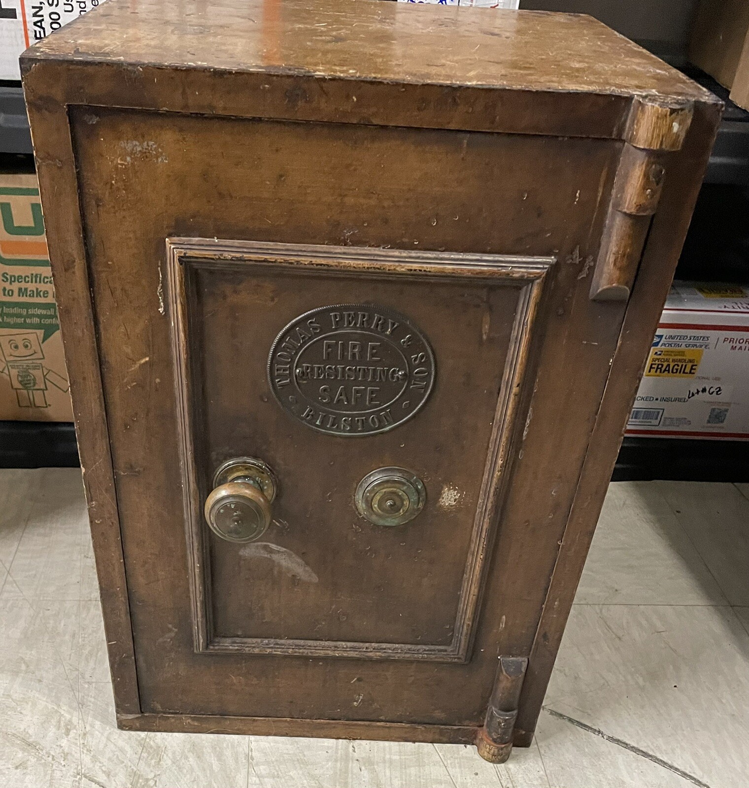 Antique Thomas Perry & Son Bilston Safe Fire Resisting Safe
