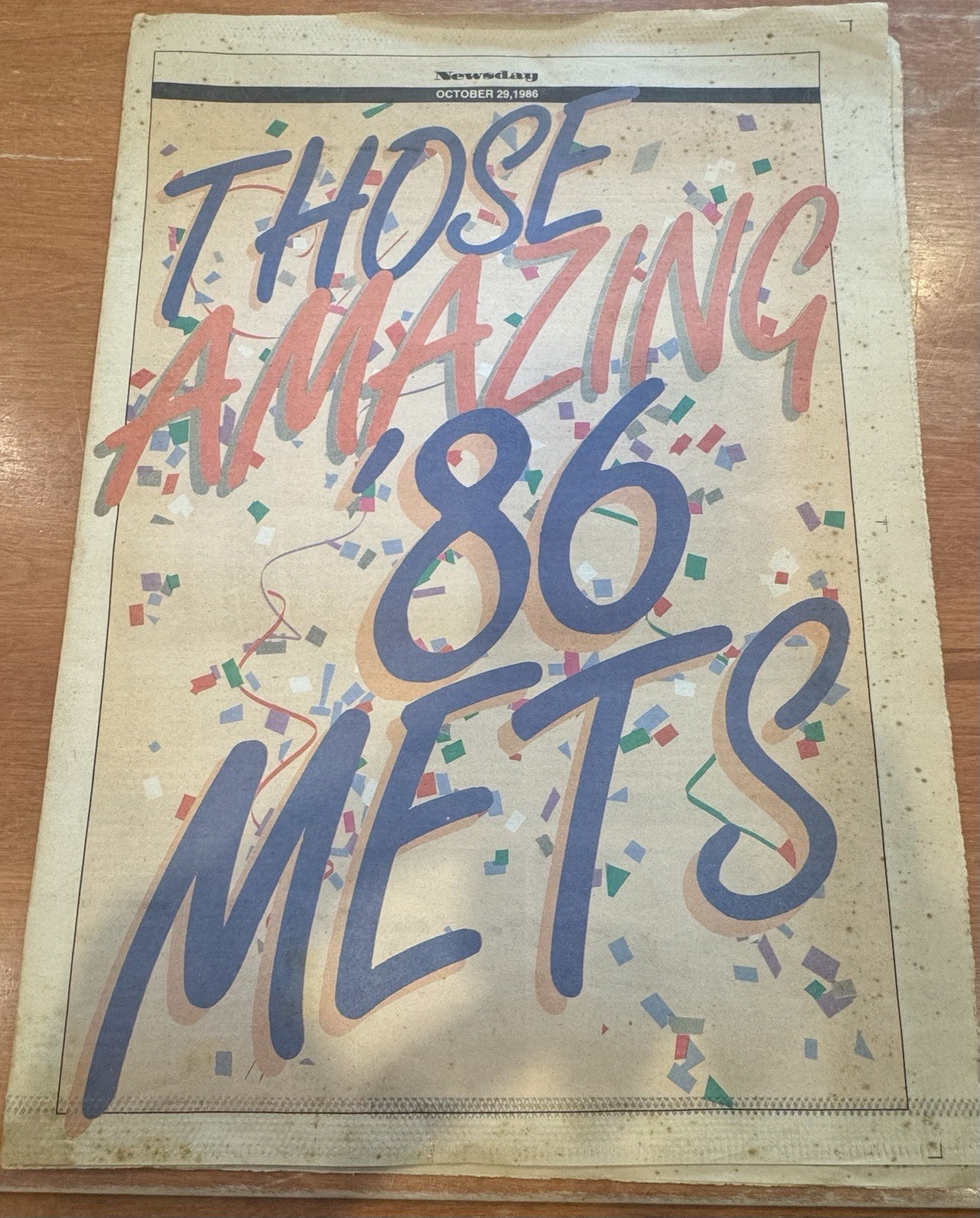 1986 NY Mets World Series Champions Newsday Insert “Those Amazing ’86 Mets”