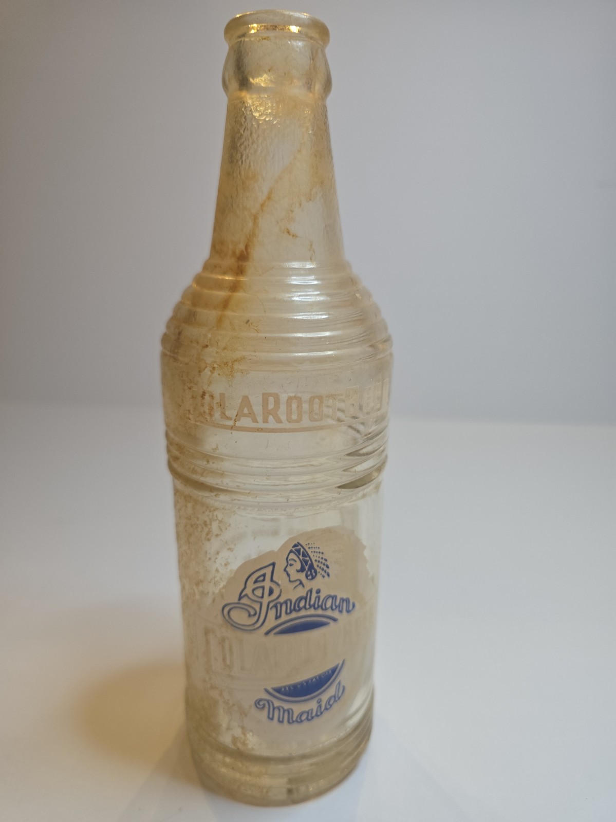 Vintage 1949 Indian Maid Cola Root Beer Bottle Fullerton CA ACL Glass Soda Rare Vintage 1949 Indian Maid Cola Root Beer Bottle Fullerton CA ACL Glass Soda Rare