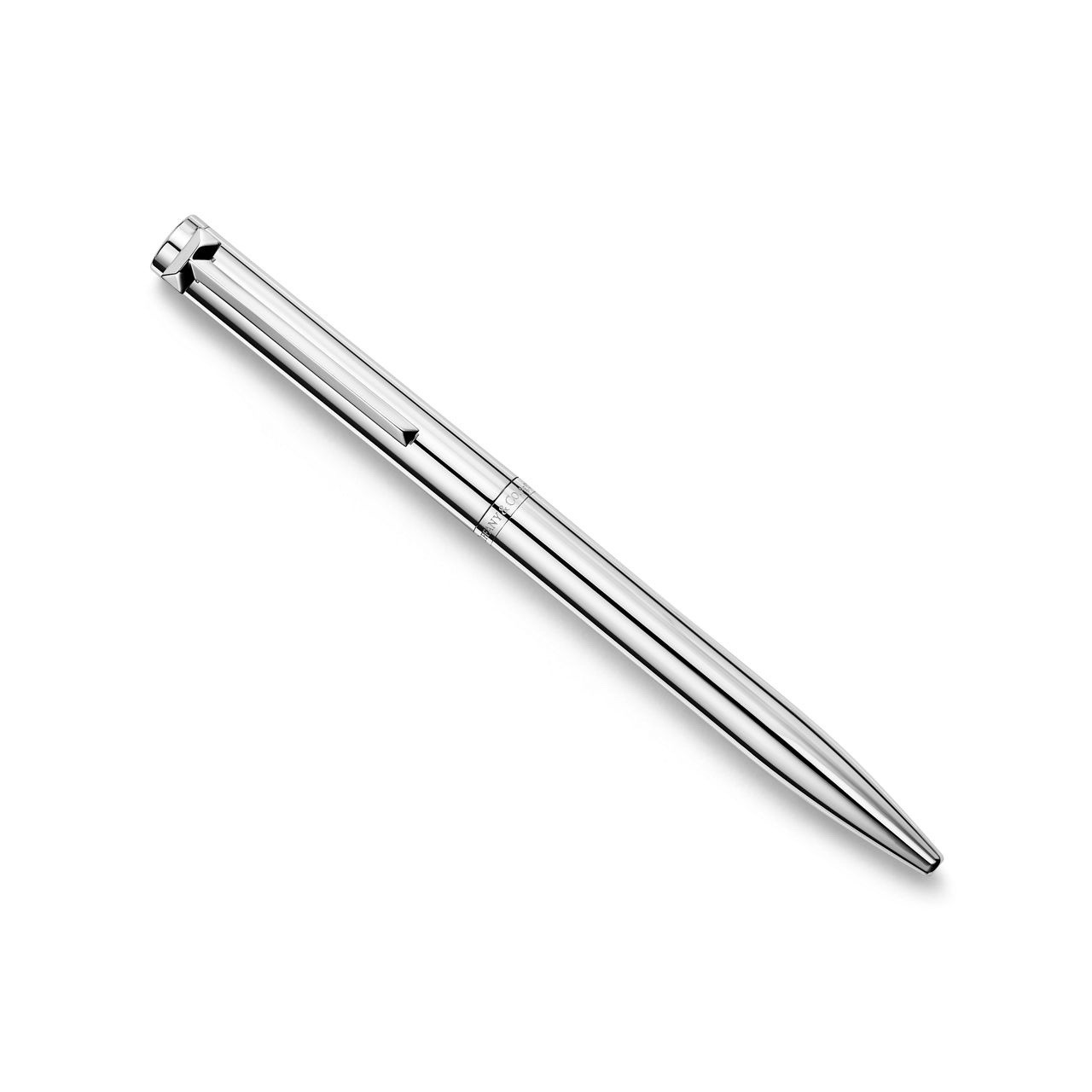 Tiffany & Co. Solid Sterling Silver Ballpoint Pen W/ Pouch And Box Tiffany & Co. Solid Sterling Silver Ballpoint Pen W/ Pouch And Box
