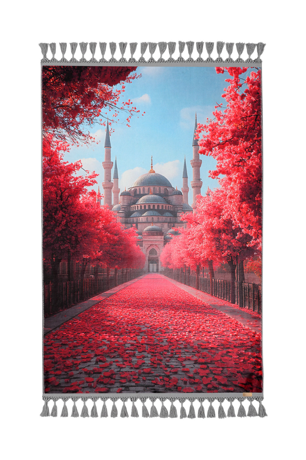 Prayer Mat Blue Mosque Islamic Rug Silky Soft Sajadah Janamaz Gebetsteppich Gift