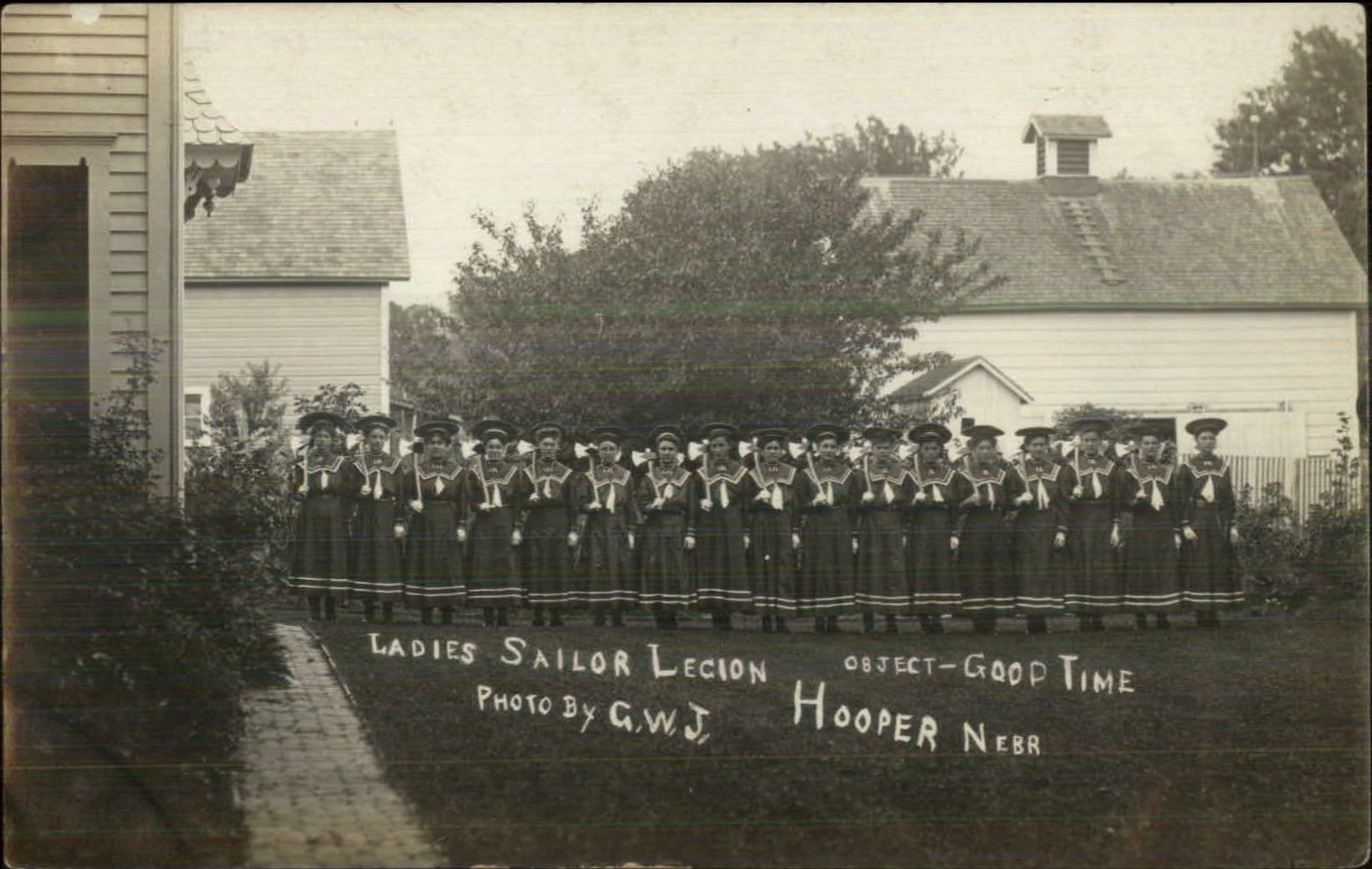 Hooper NE Ladies Sailor Legion c1910 Real Photo Postcard Hooper NE Ladies Sailor Legion c1910 Real Photo Postcard