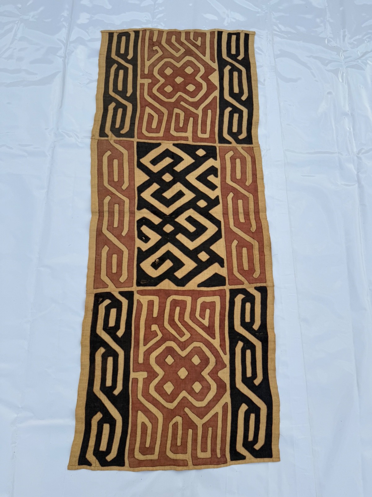 Vintage Hand Woven Traditional African Raffia Congo Democratic Republic Textile 