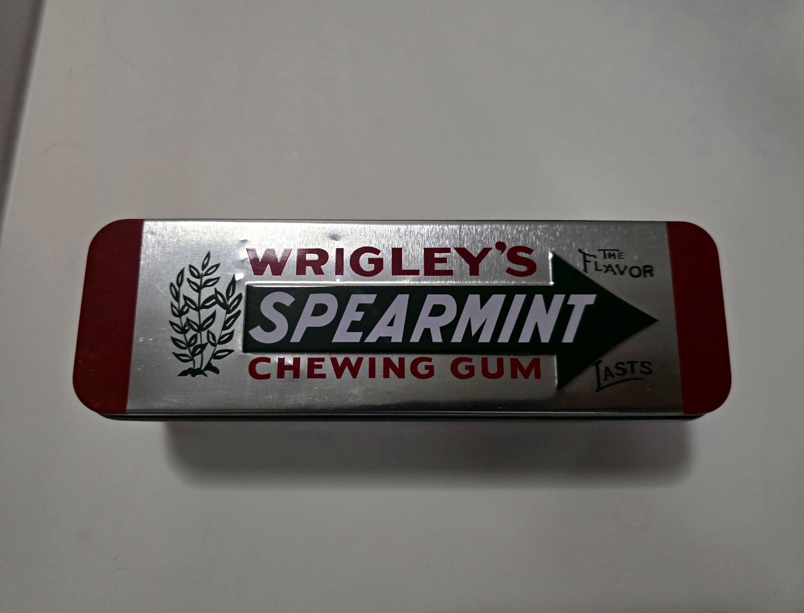 Wrigley\'s Spearmint Chewing Gum Metal Tin Case - Empty