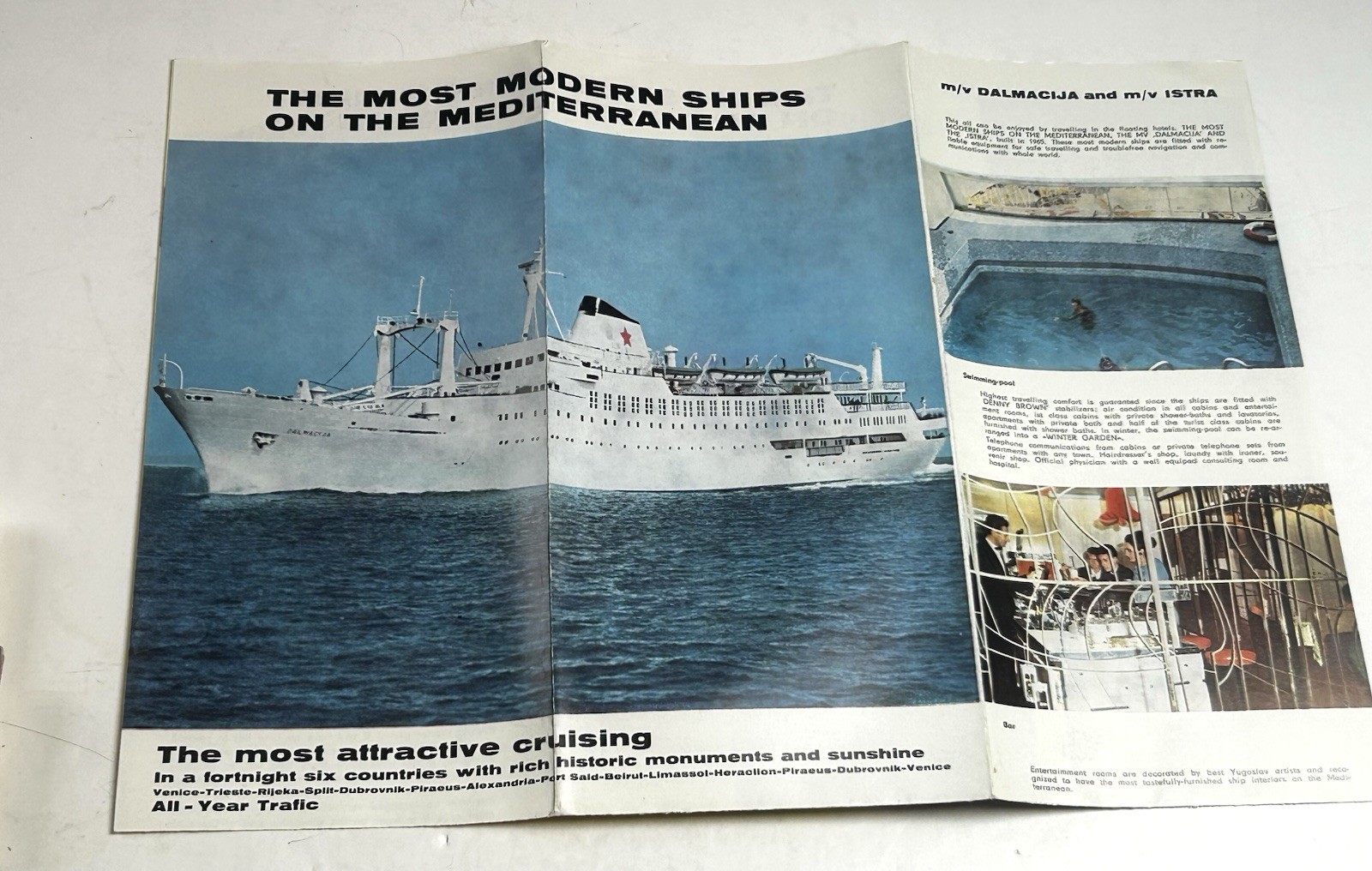 Vintage 1960s Dalmacija & Istra Mediterranean Cruise Brochure Yugoslavia Art