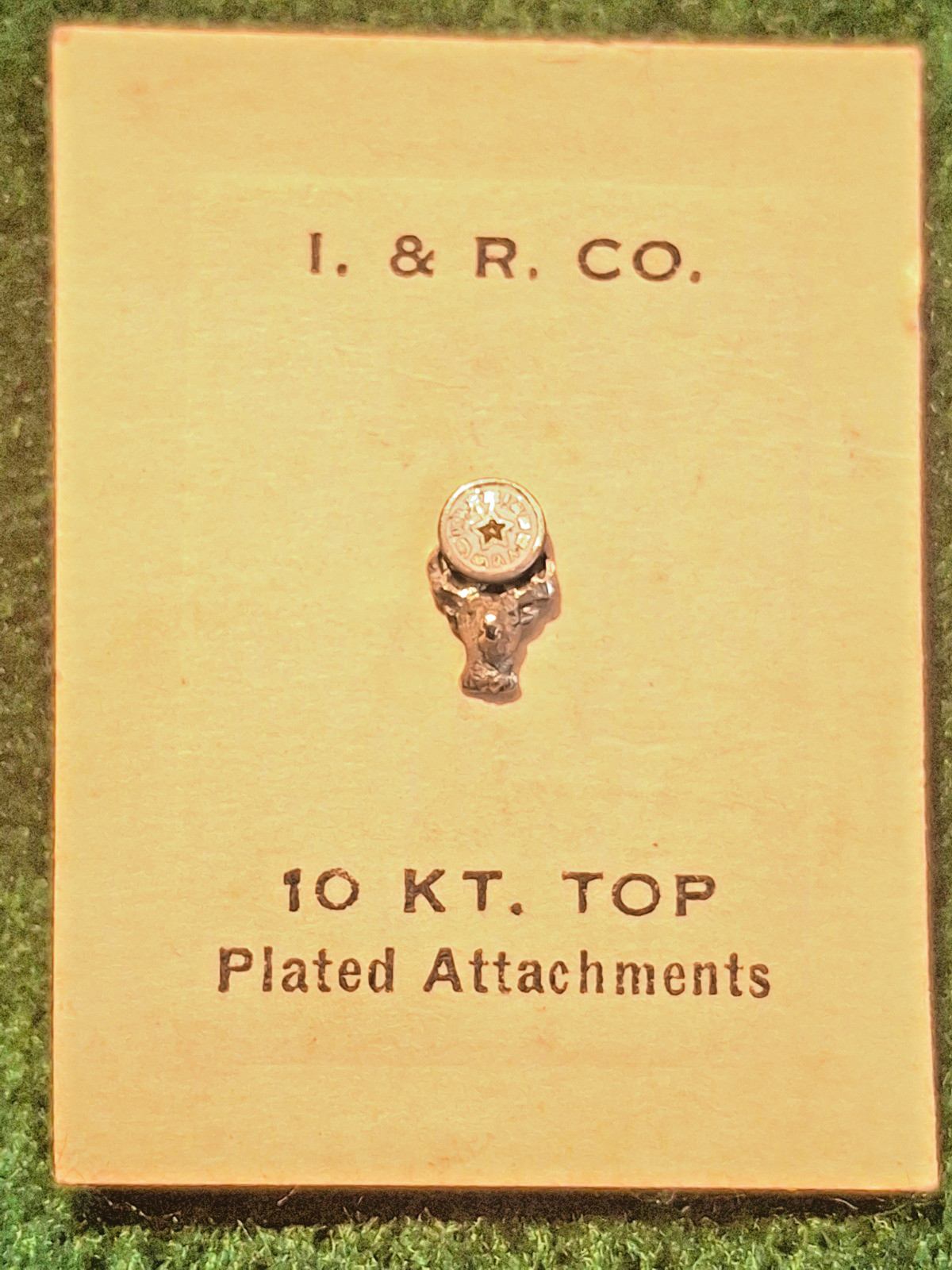 Vintage Irons & Russell BPOE Elks Lodge 10K Top Gold Lapel Pin 11 Clock Star NOS