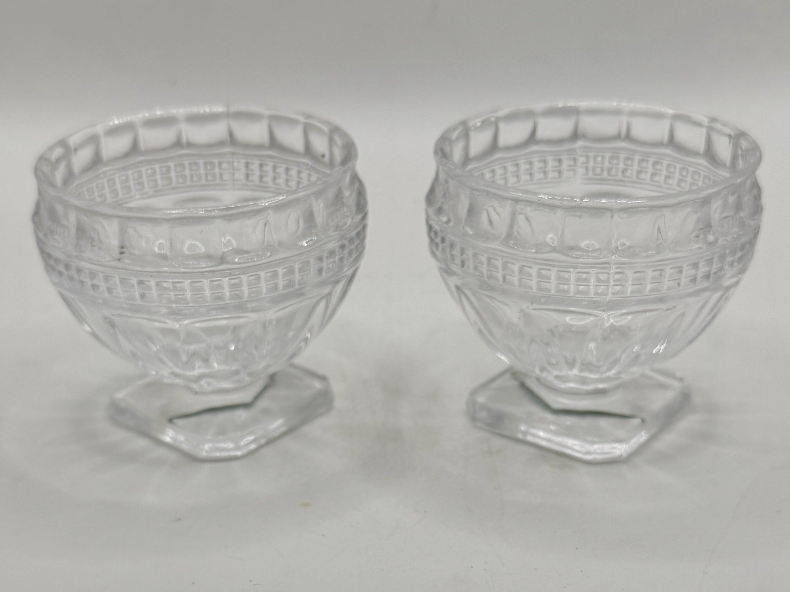 PAIR OF VINTAGE SHANNON CRYSTAL OPEN SALT CELLARS