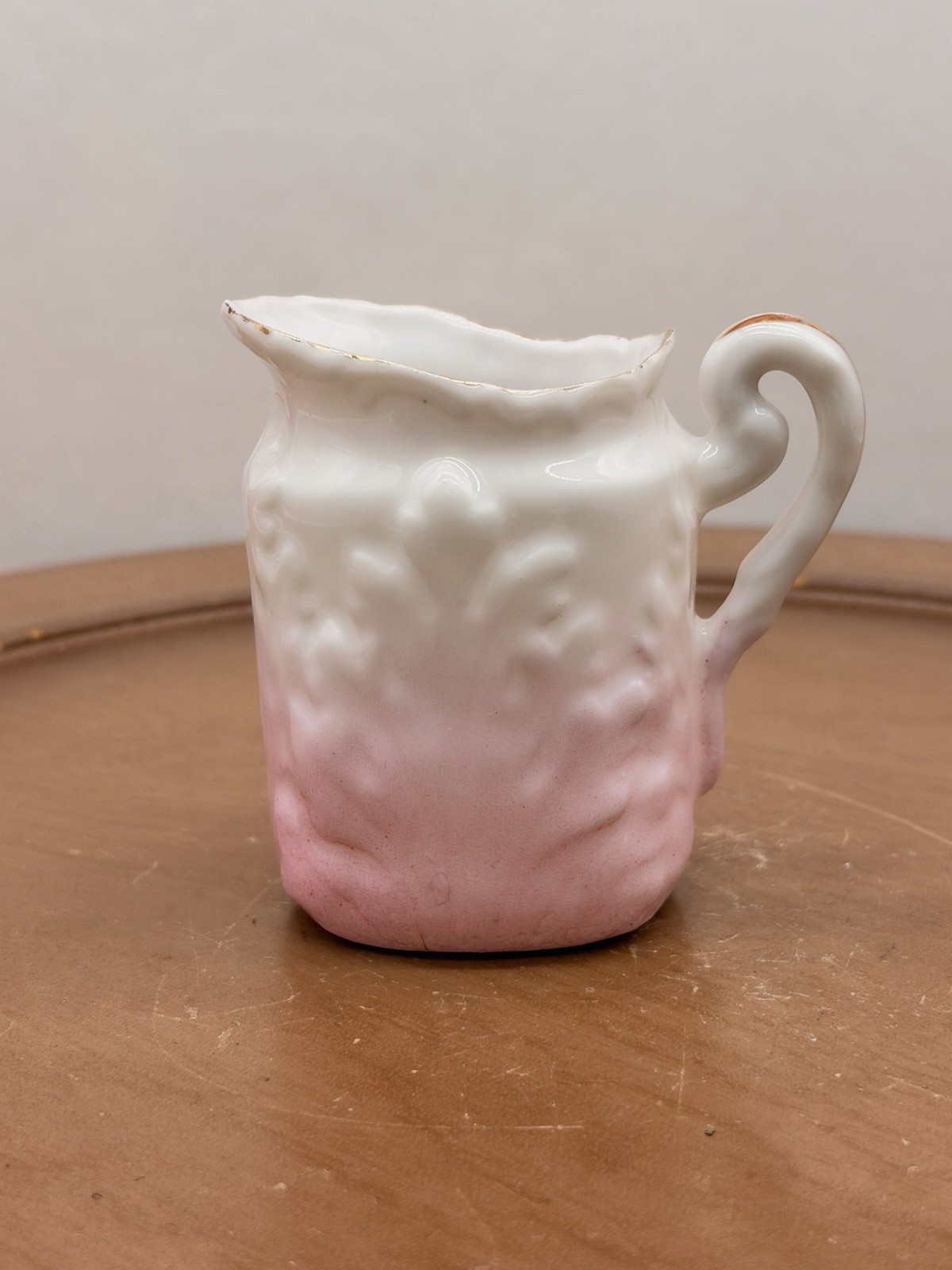 Antique Porcelain White W/Pink Creamer