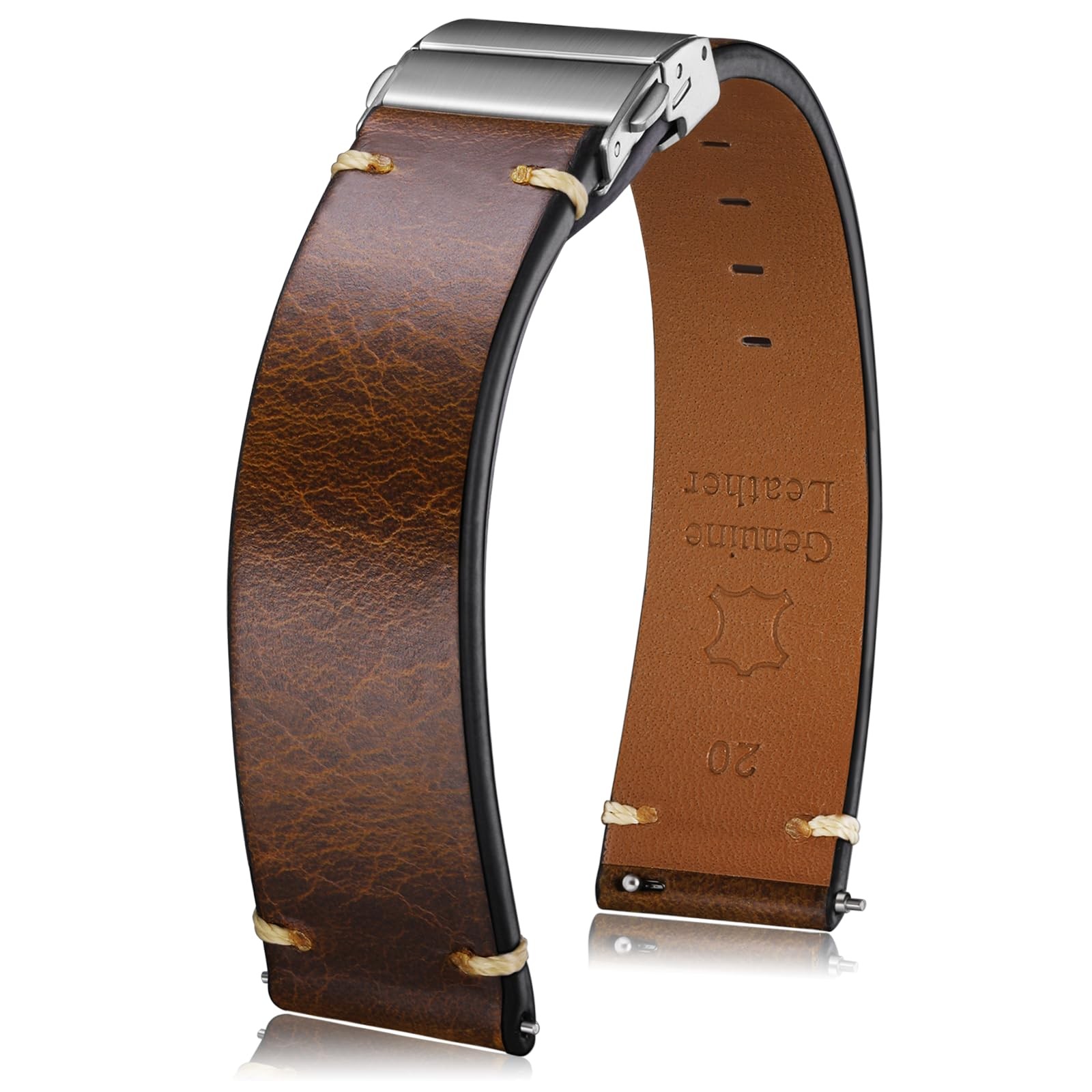 Getalia leather Watch Band Retro Oil Wax Leather,18mm 19mm 20mm 21mm 22mm Quick