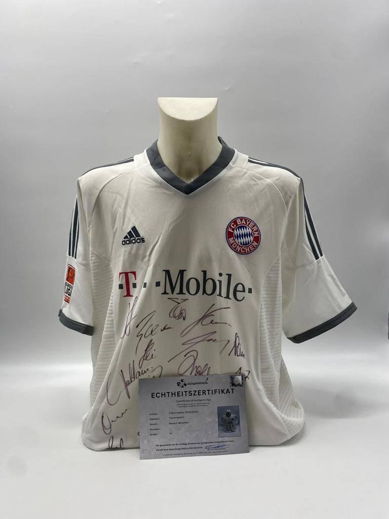 Bayern Munich Jersey 2003/2004 Team Signed Autograph COA Adidas XL