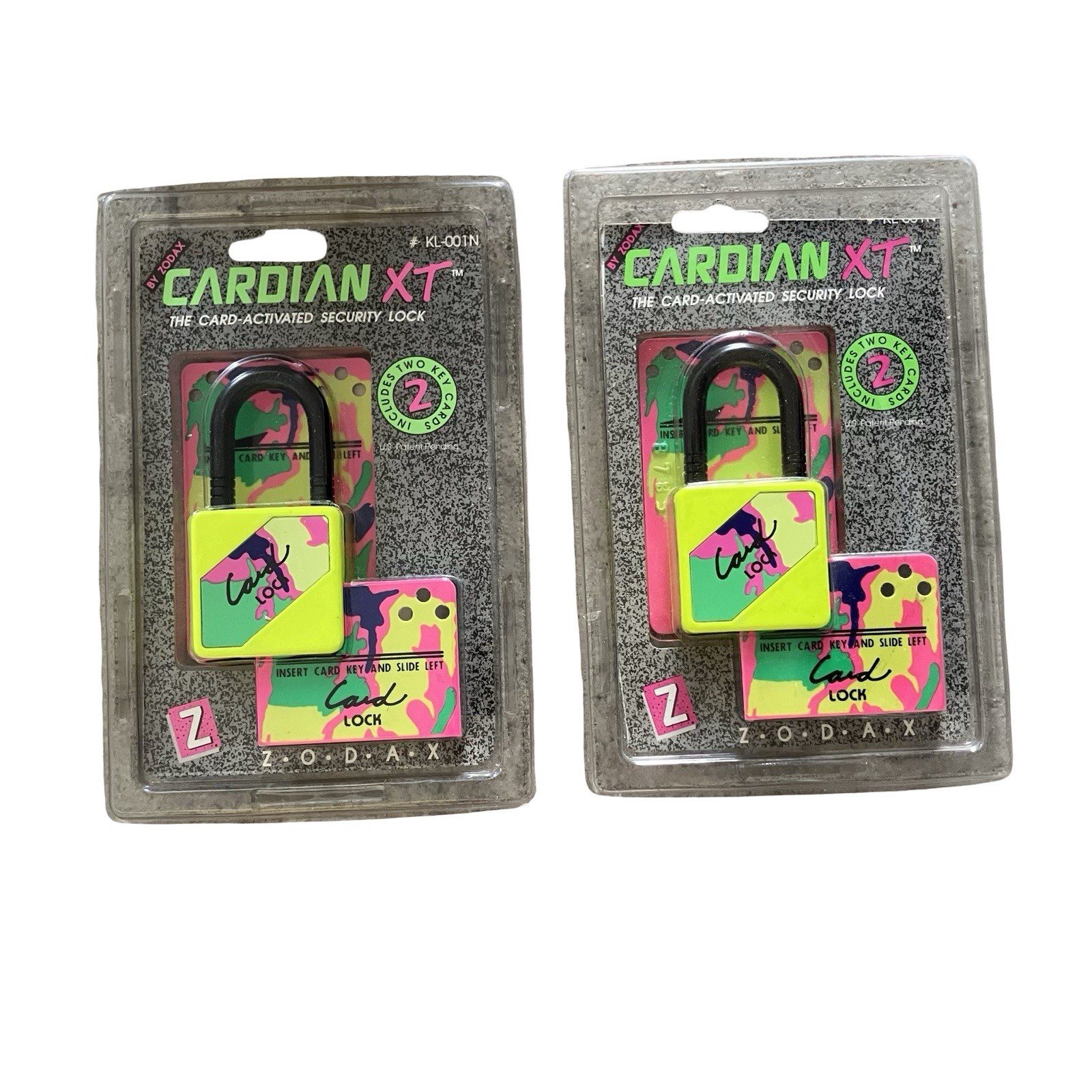 VTG Zodax Cardian XT Card Activated Security Lock SCL-55 Neon Retro Bundle Brite