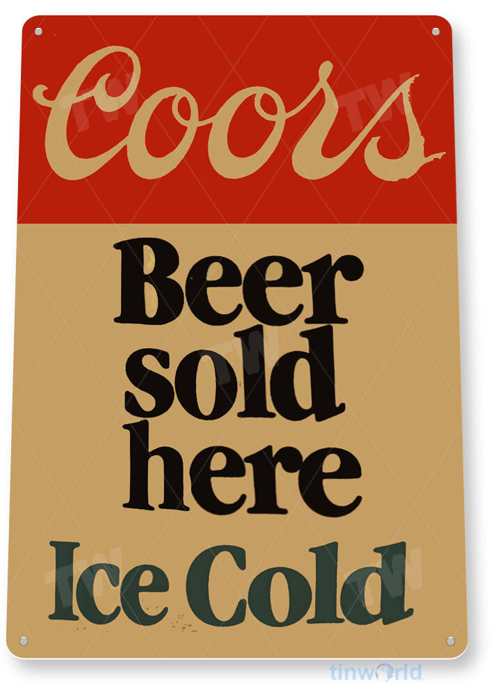 TIN SIGN Coors Beer Here Retro Bar Pub Beer Brewery Sign Cottage Cave C277 TIN SIGN Coors Beer Here Retro Bar Pub Beer Brewery Sign Cottage Cave C277