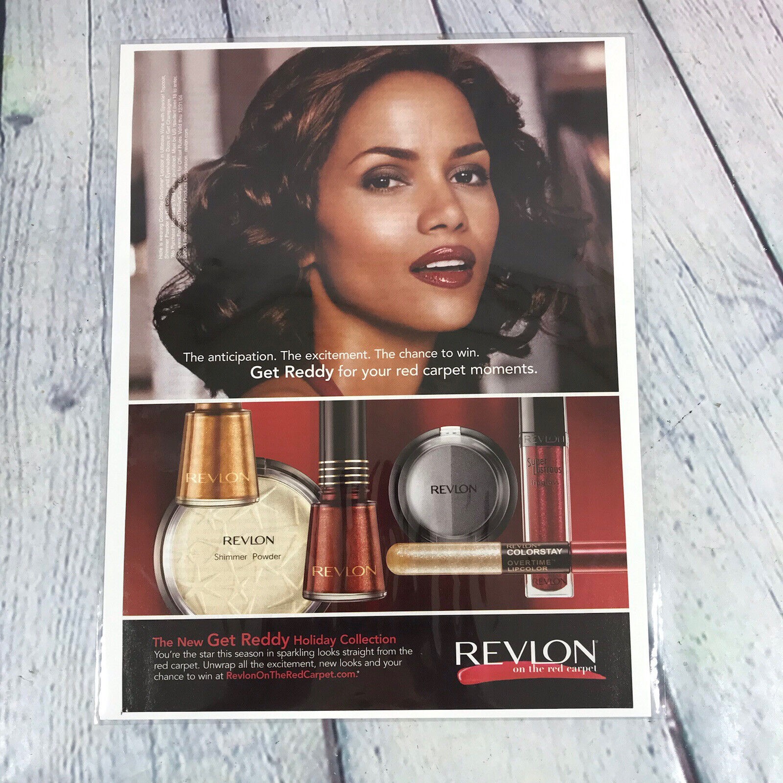 2004 Sexy Lady Halle Berry Revlon Makeup Vtg Print Ad/Poster Art Magazine Page