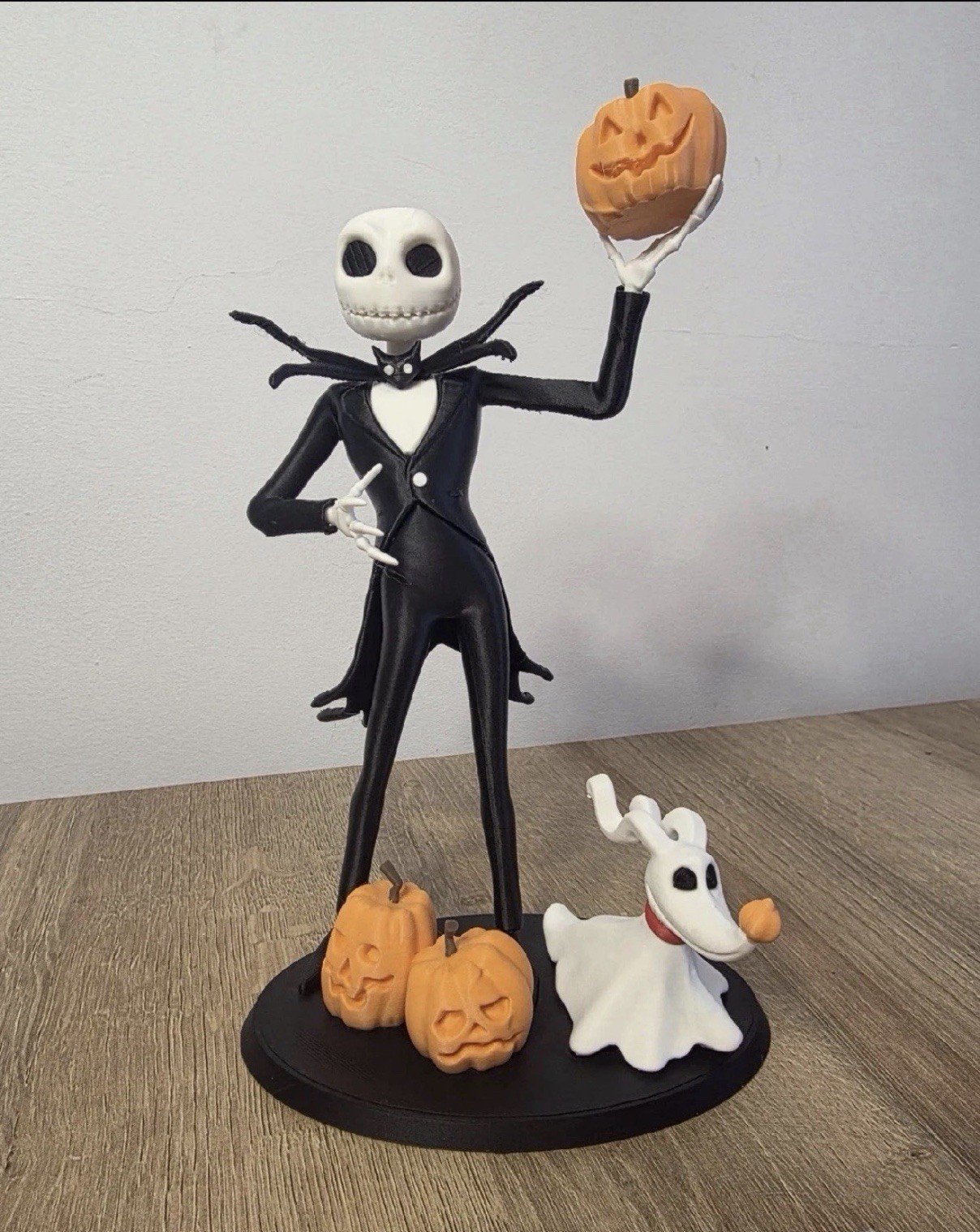 3D Printed Jack Skellington Zero Statue Figure Nightmare Before Christmas Decor