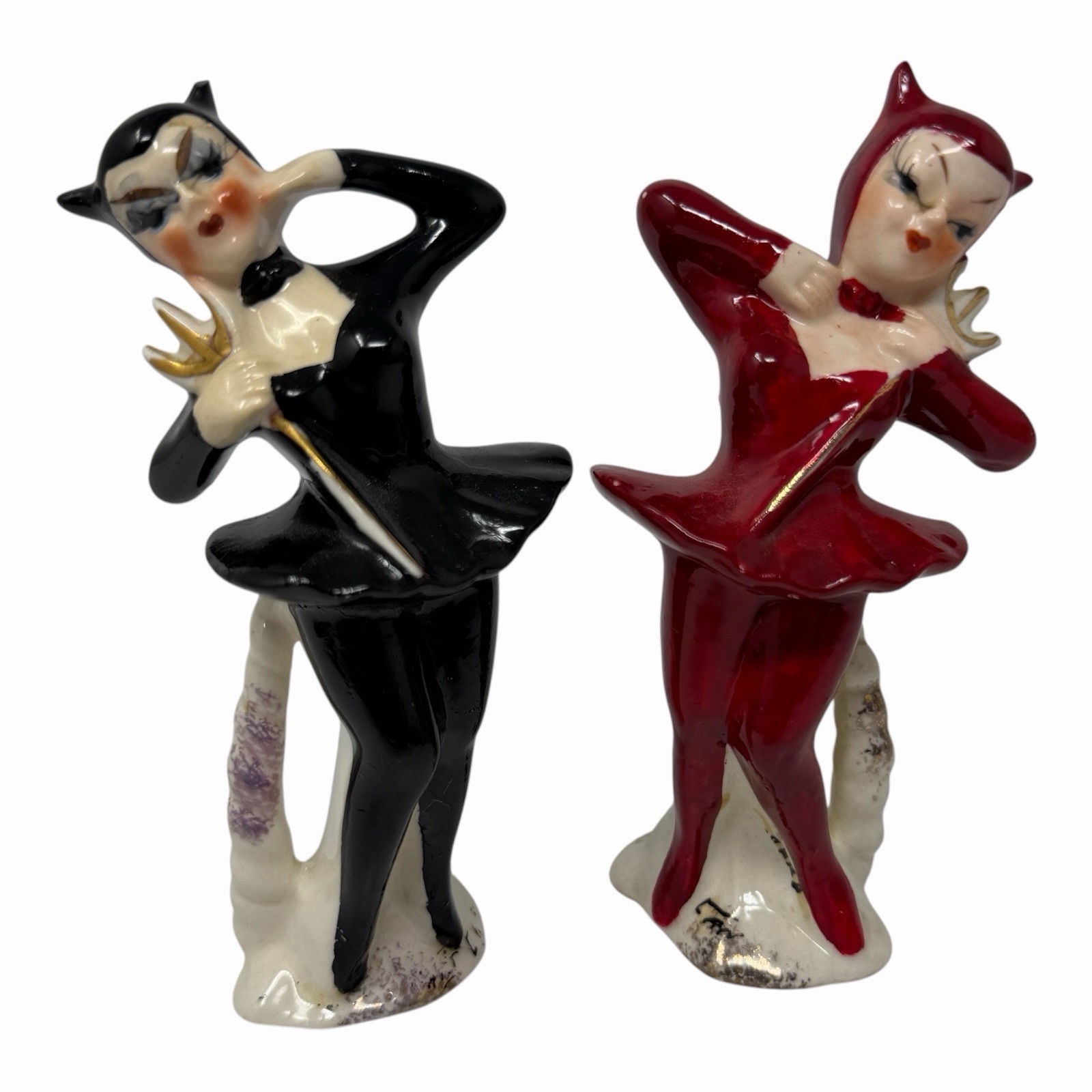 Vintage Sonsco Japan She Devil Ballerina Black and Red Shaker Set MCM 1950s 5 Vintage Sonsco Japan She Devil Ballerina Black and Red Shaker Set MCM 1950s 5
