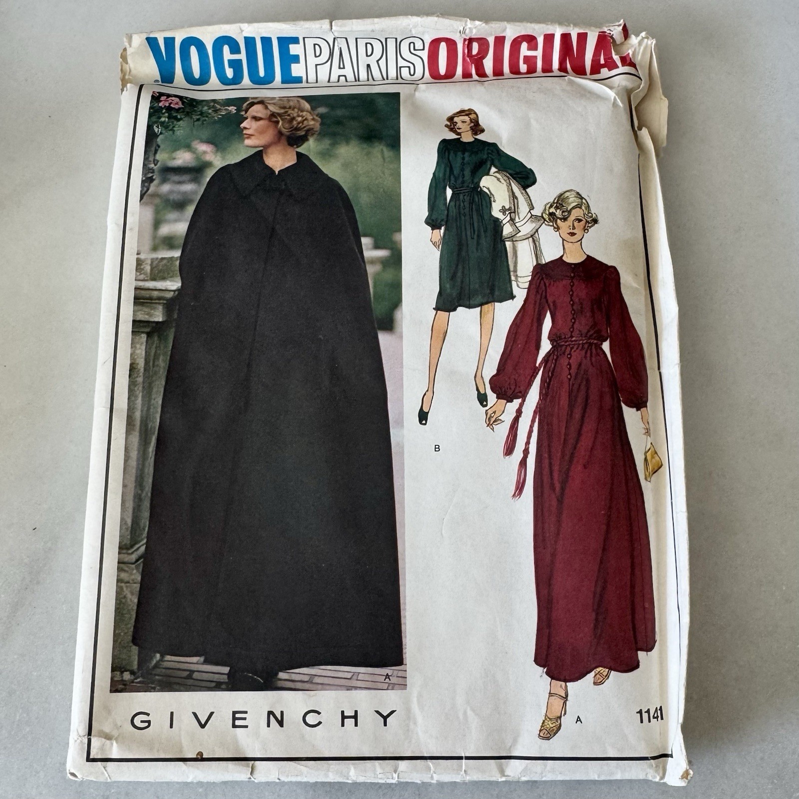 Vogue Paris 1141 Original Sewing Pattern Hubert Givenchy Evening Dress & Cape 74