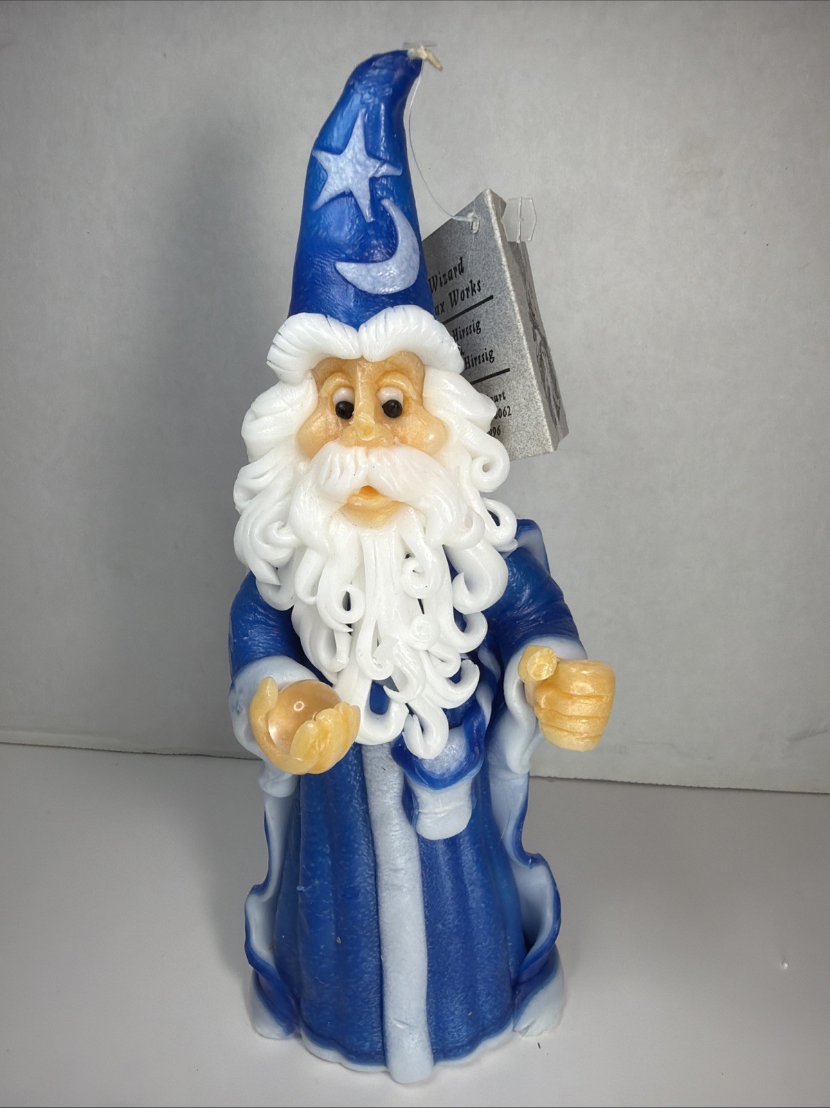 VTG Wizard Wax Works Hand Sculpted Merlin Gandalf holding Orb Candle Celestial VTG Wizard Wax Works Hand Sculpted Merlin Gandalf holding Orb Candle Celestial