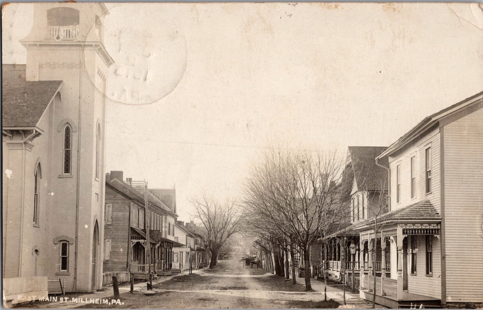 [53a2] Postcard RPPC 1915, East Main Street Millheim PA