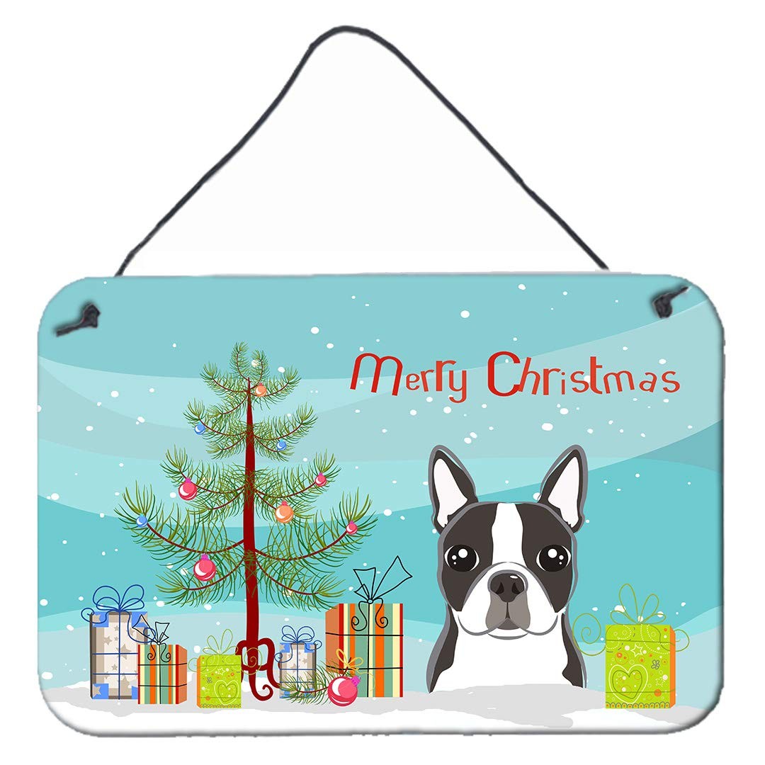 Caroline's Treasures BB1575DS812 Christmas Tree And Boston Terrier Wall Or Door