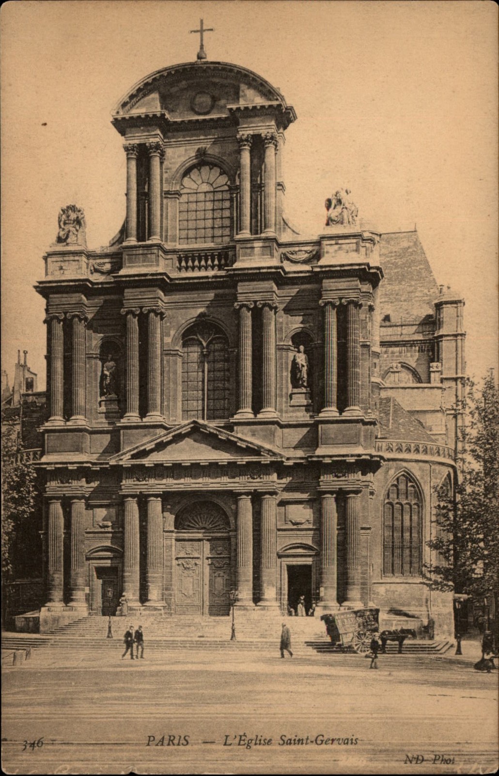 Eglise Saint Gervais Paris vintage postcard w453 Eglise Saint Gervais Paris vintage postcard w453