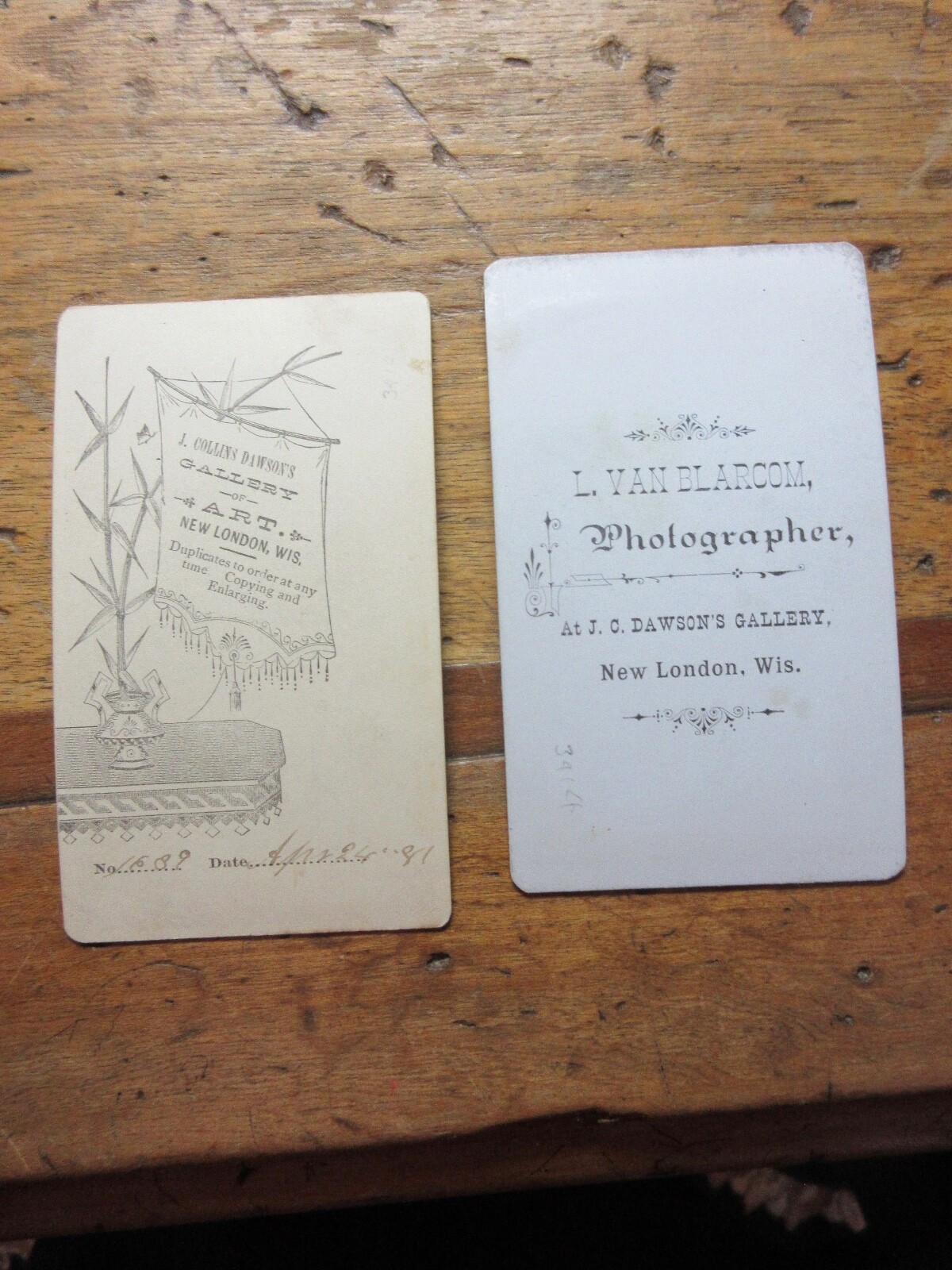 Dt'd 1881 Lot/2 Antique CDV Carte de Visite Photographs NEW LONDON WISCONSIN  20