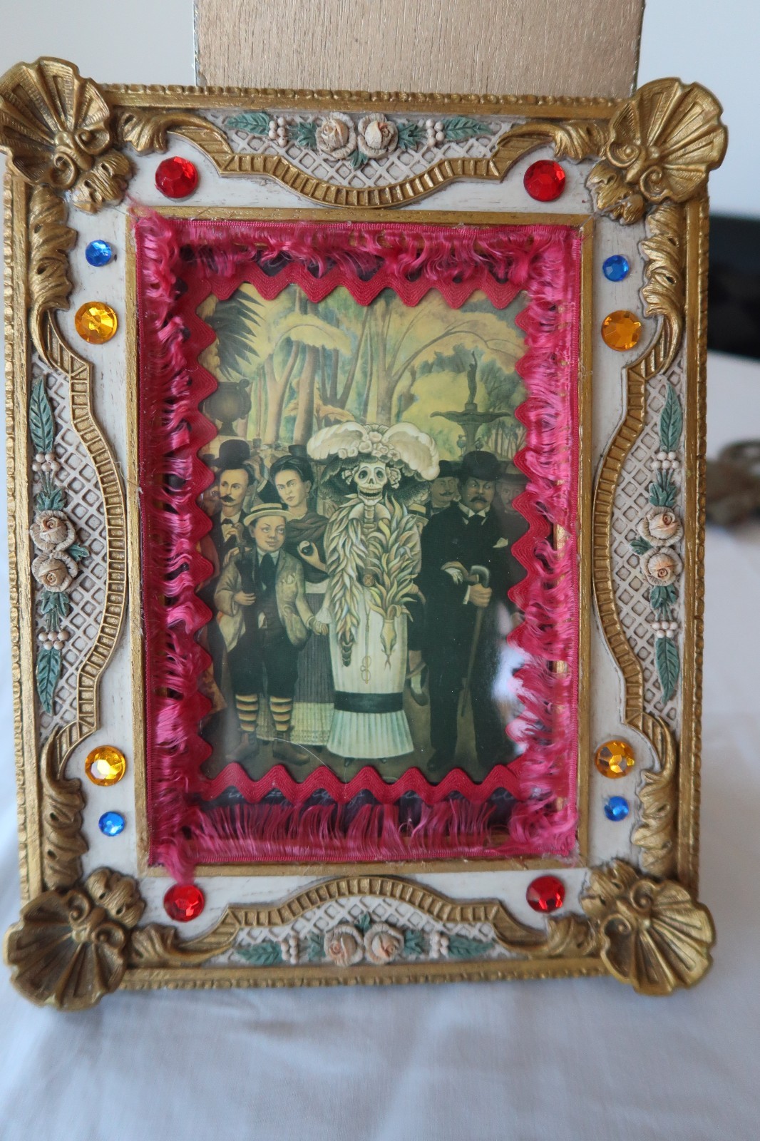 Handcrafted Mexican Folk Art Retablo Altar Diego Rivera Frida Kahlo