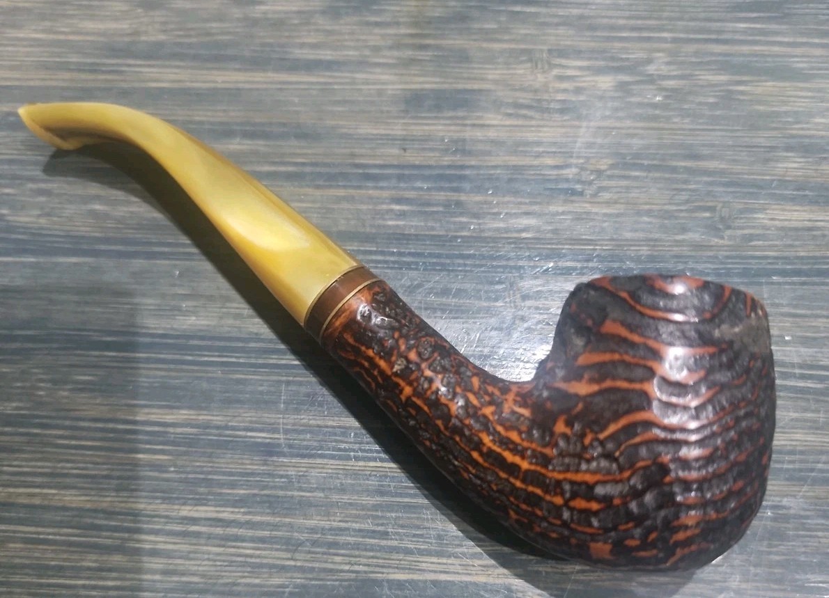 Vintage Churchill Black Briar Pipe 106 Bent Billiard Very Nice Used France