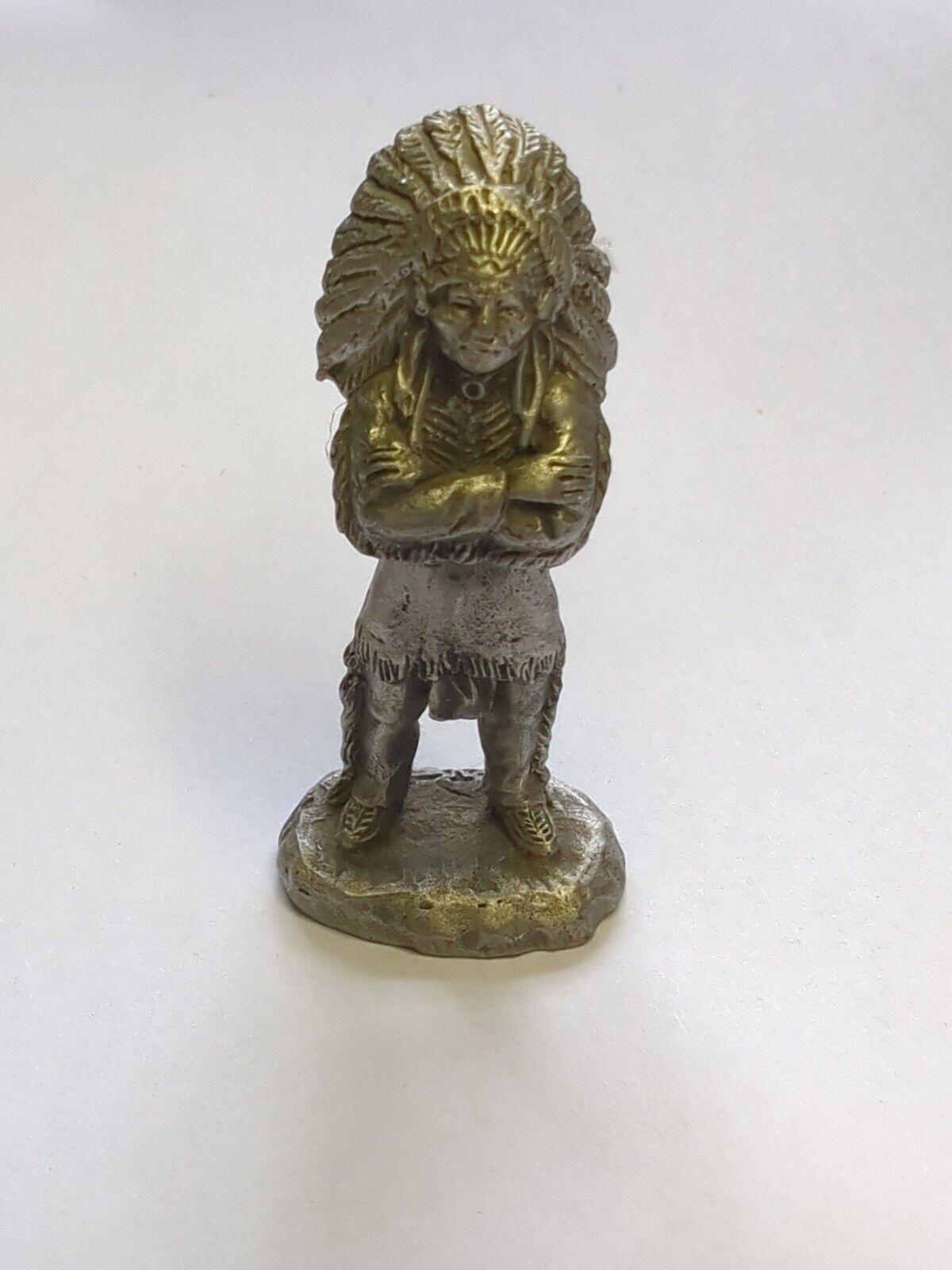 Pewter Native American Indian Chief Miniature Figurine Unbranded