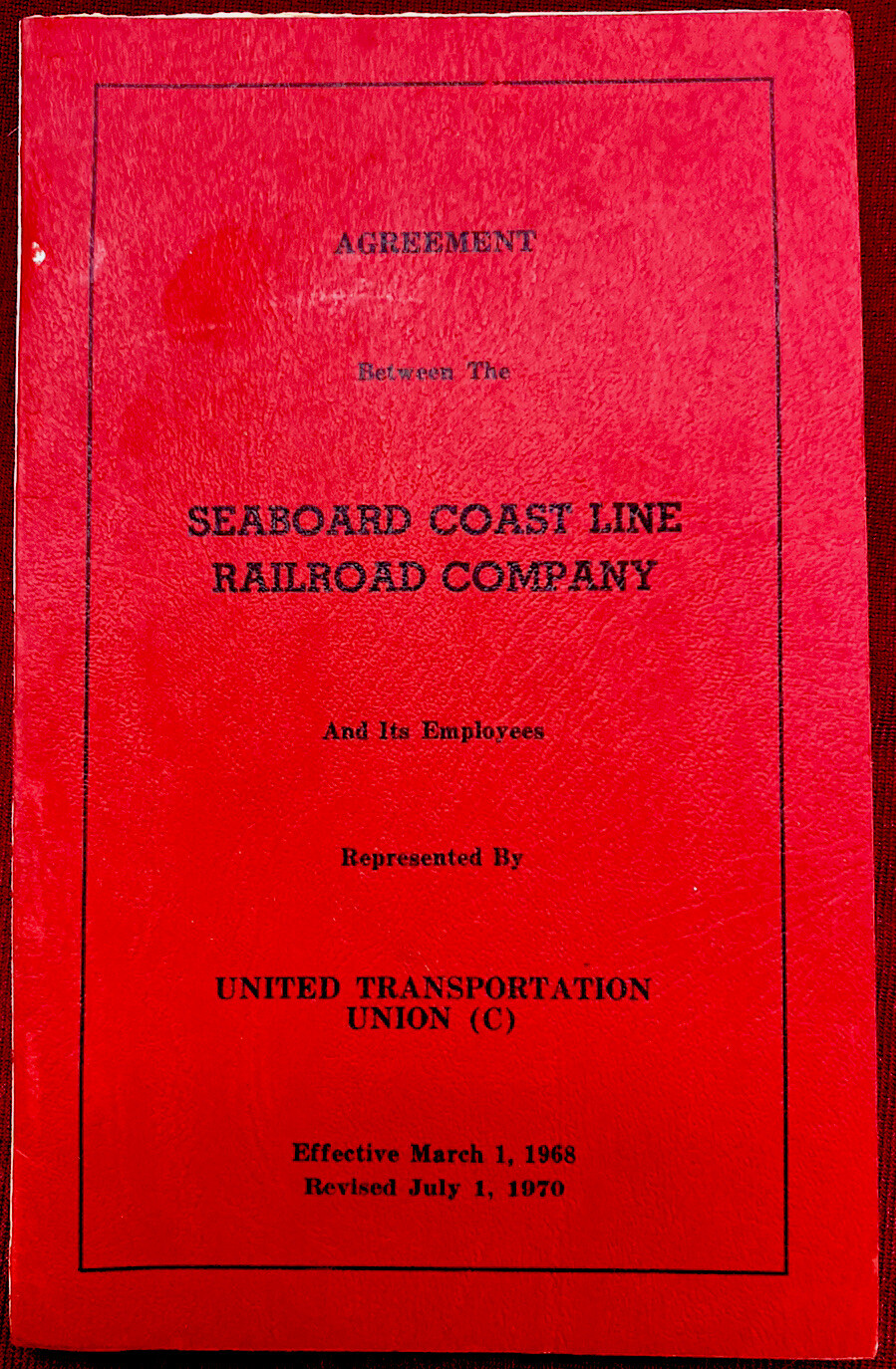 Vintage Railroad Agreement Between SCLRR Conductors Represented By The UTU (NEW) Vintage Railroad Agreement Between SCLRR Conductors Represented By The UTU (NEW)