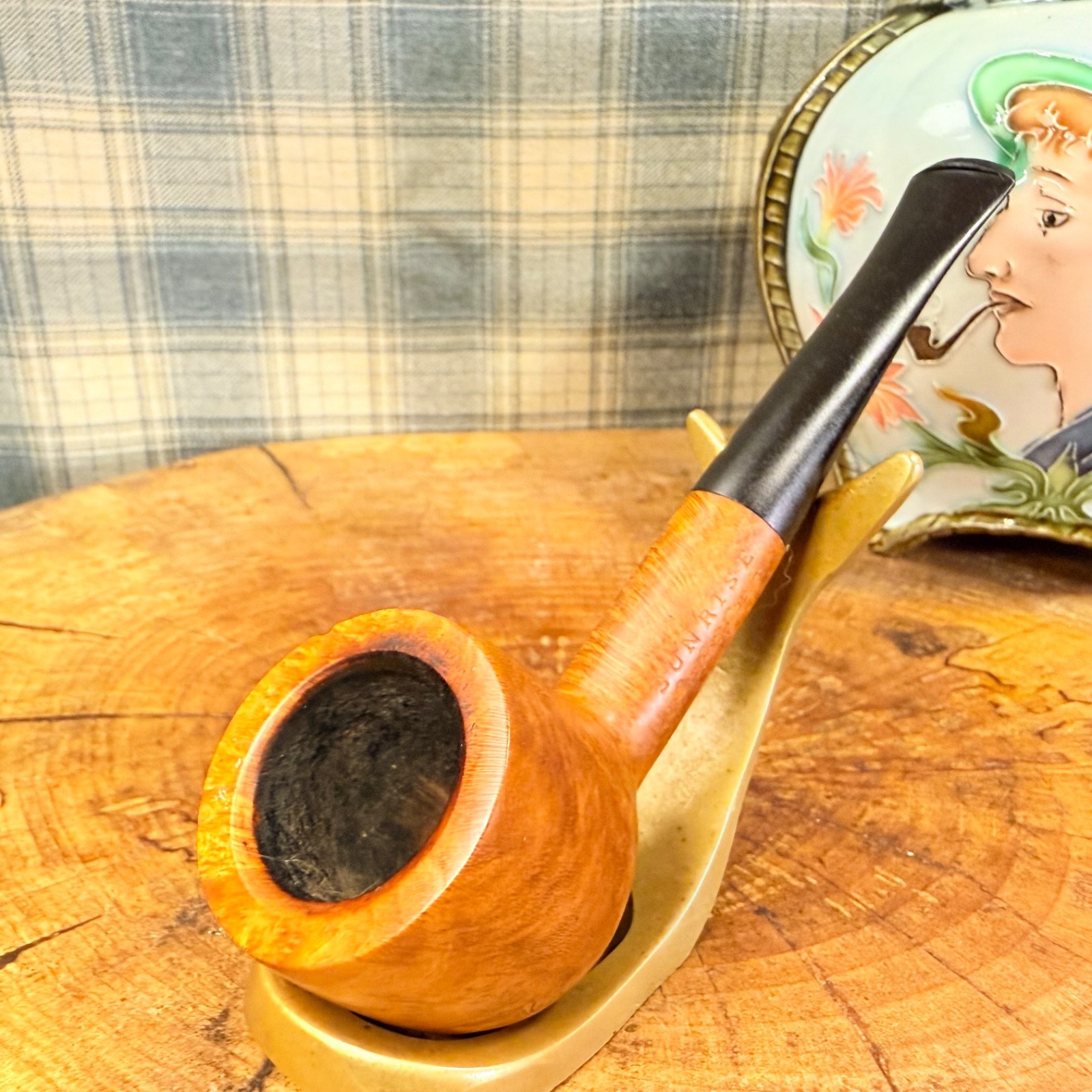 1960’s SUNRISE (COMOY’S) NATURAL AMBER GRAIN - POT SHAPE 126 Estate Tobacco Pipe