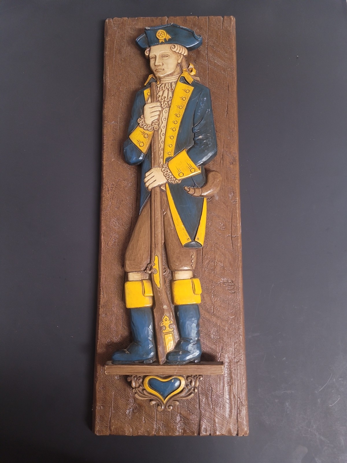 Vintage Syroco Colonial Soldier 23in Tall Patriotic/Americana Wall Plaque Vintage Syroco Colonial Soldier 23in Tall Patriotic/Americana Wall Plaque