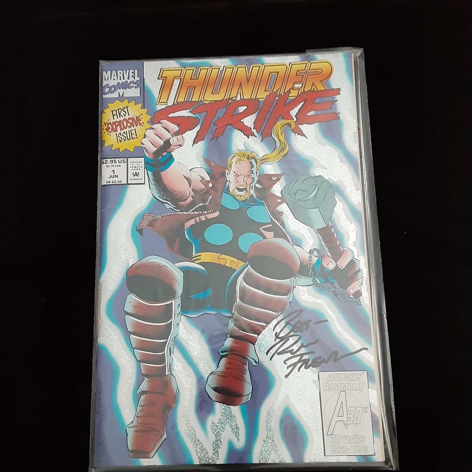 Thunderstrike #1  Autographed By Ron Frenz (1993) 1st solo series - Vintage